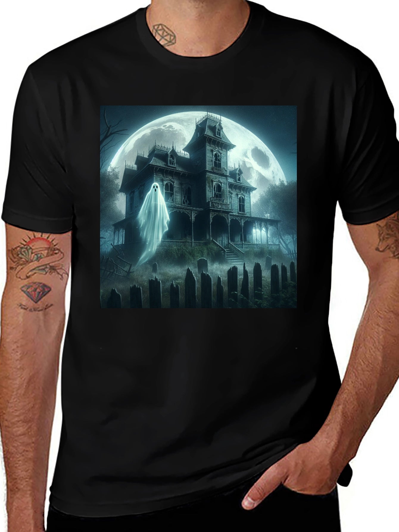 Haunted House Ghost T-Shirt Halloween Spooky Tee