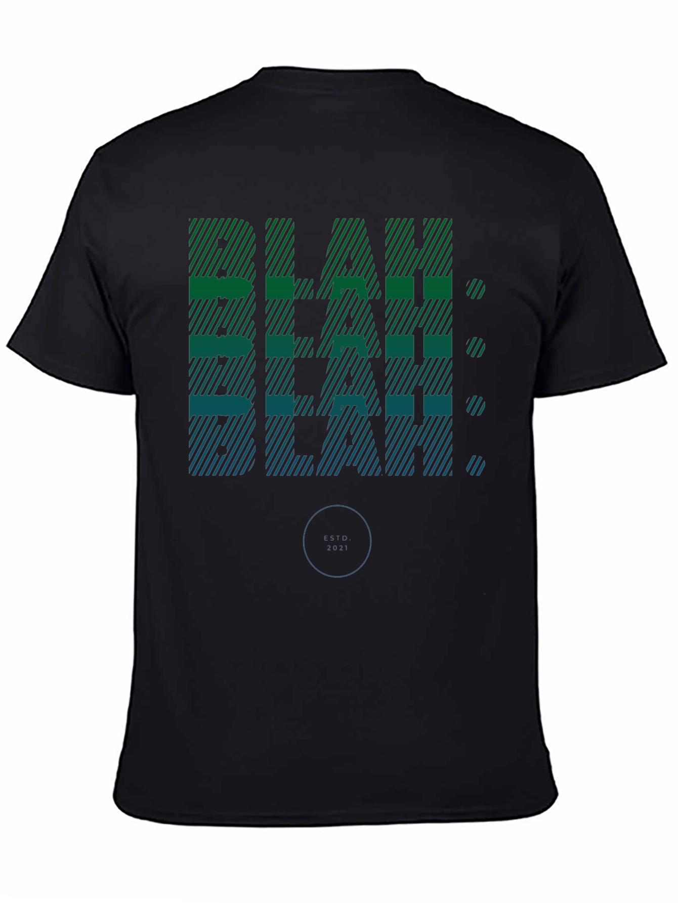 Blah Graphic Print Mens Black T-Shirt