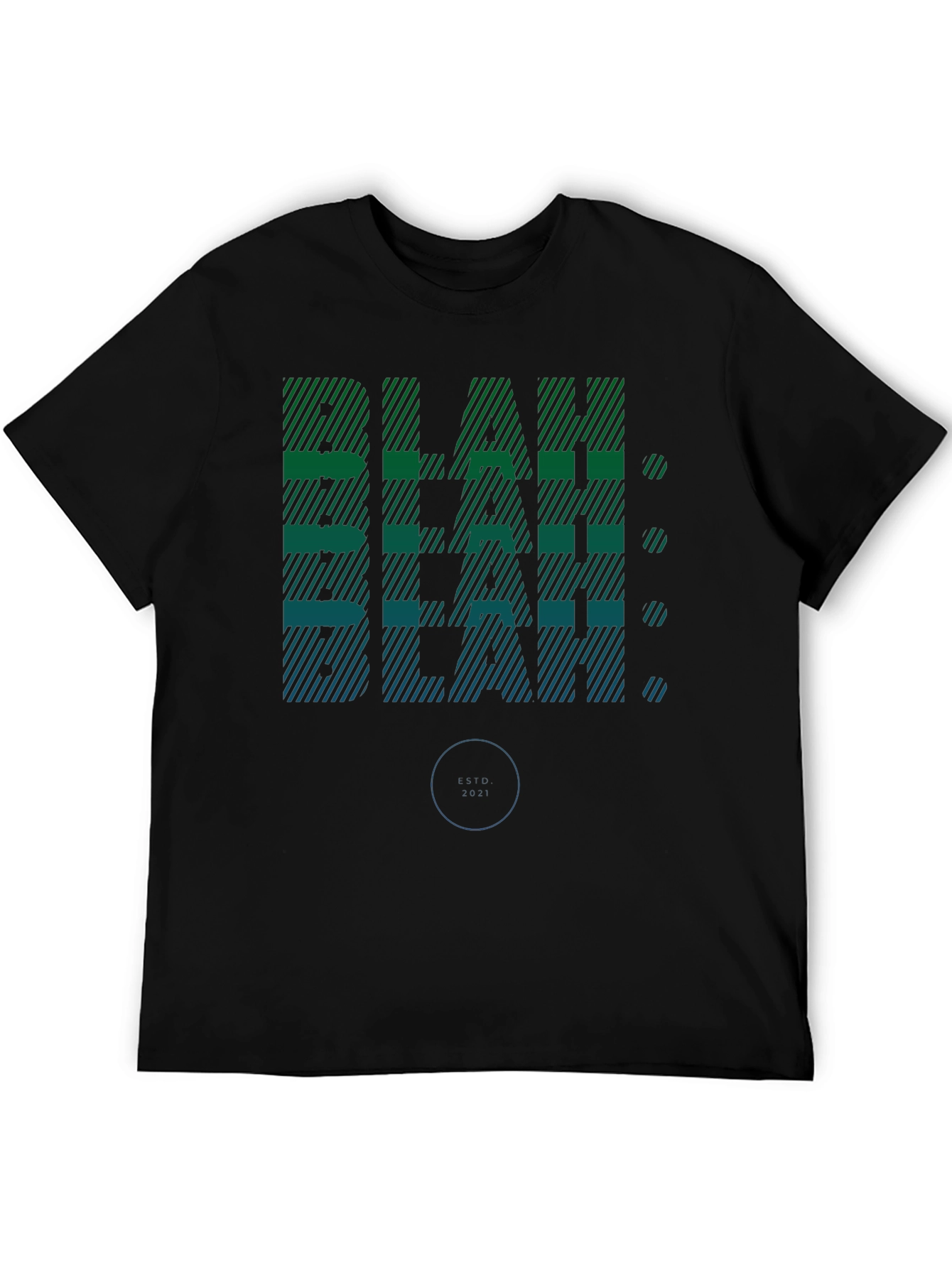 Blah Graphic Print Mens Black T-Shirt