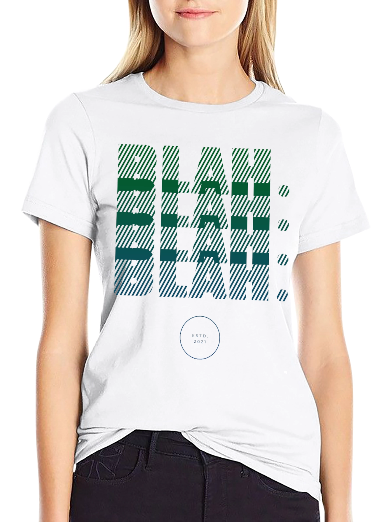 Blah Graphic Print Mens Black T-Shirt