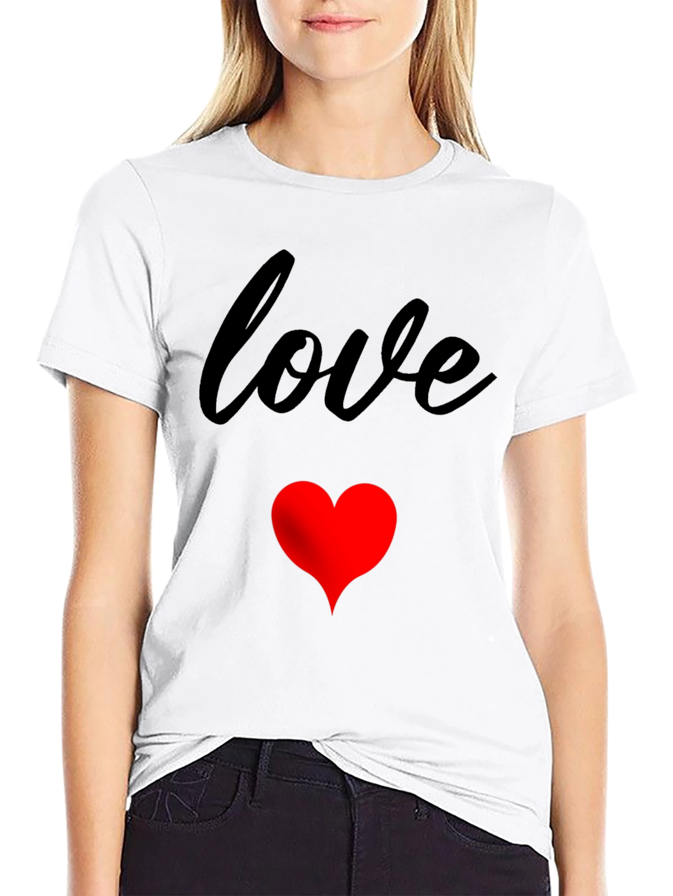 Love Heart Graphic Tee - Black