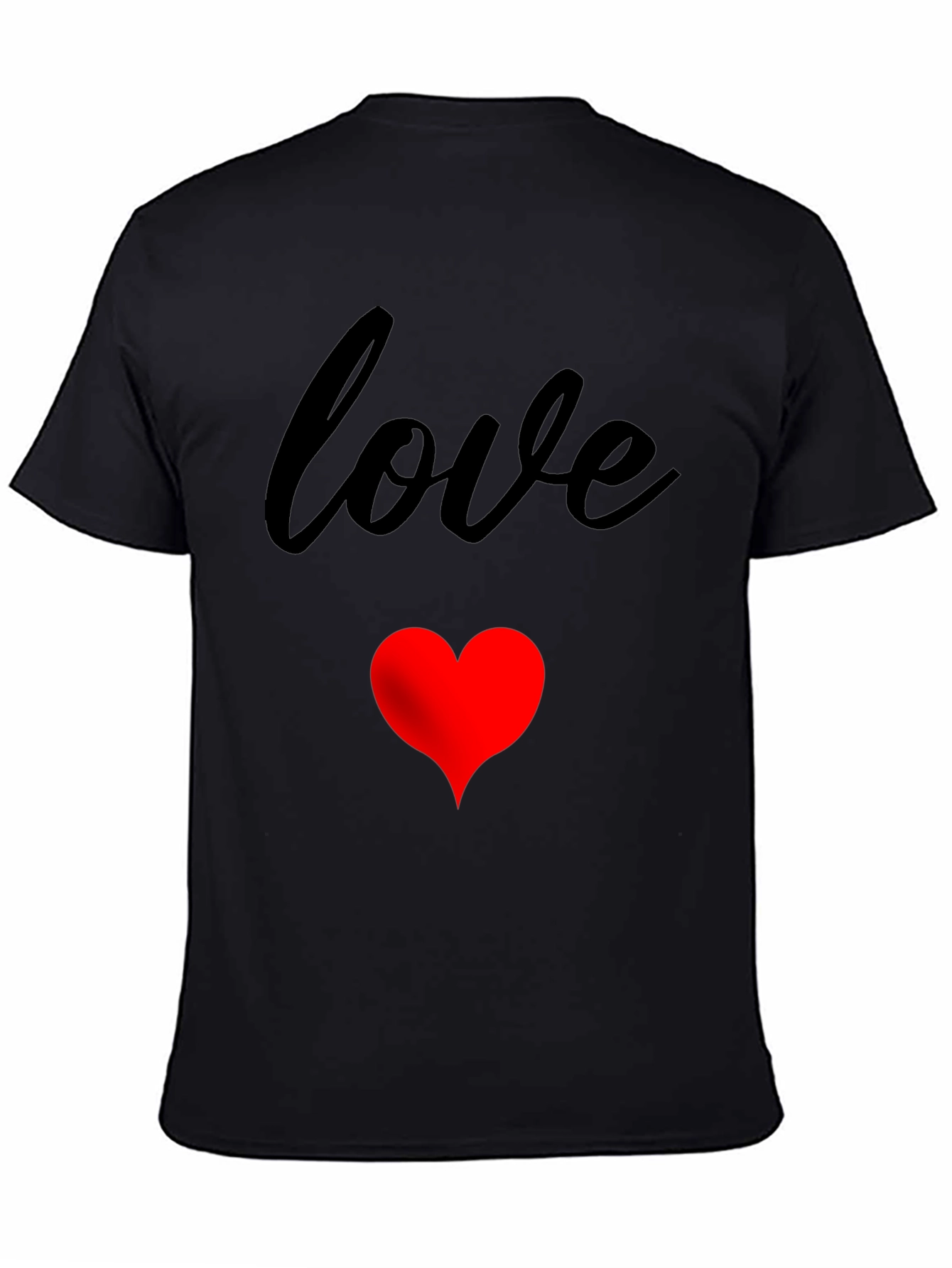 Love Heart Graphic Tee - Black