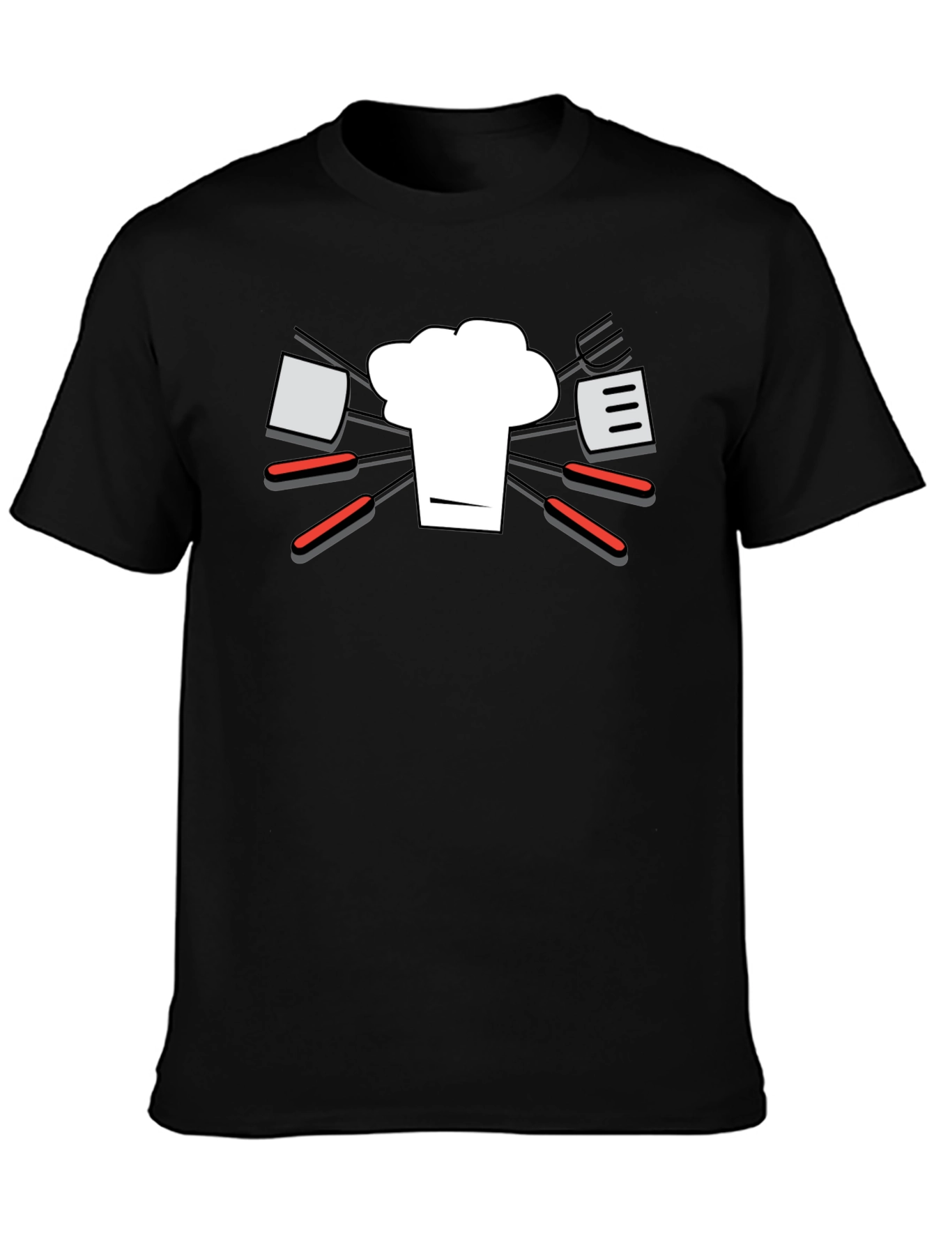 Chef Hat & BBQ Tools Graphic T-Shirt