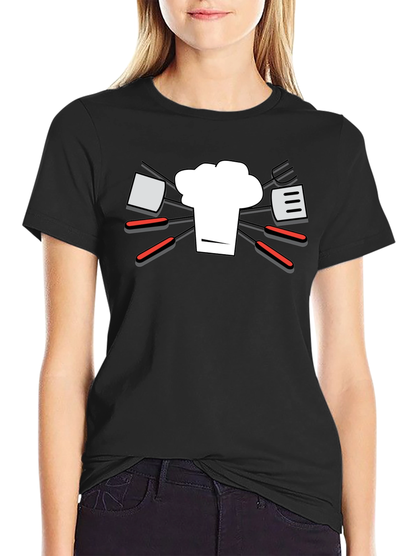 Chef Hat & BBQ Tools Graphic T-Shirt