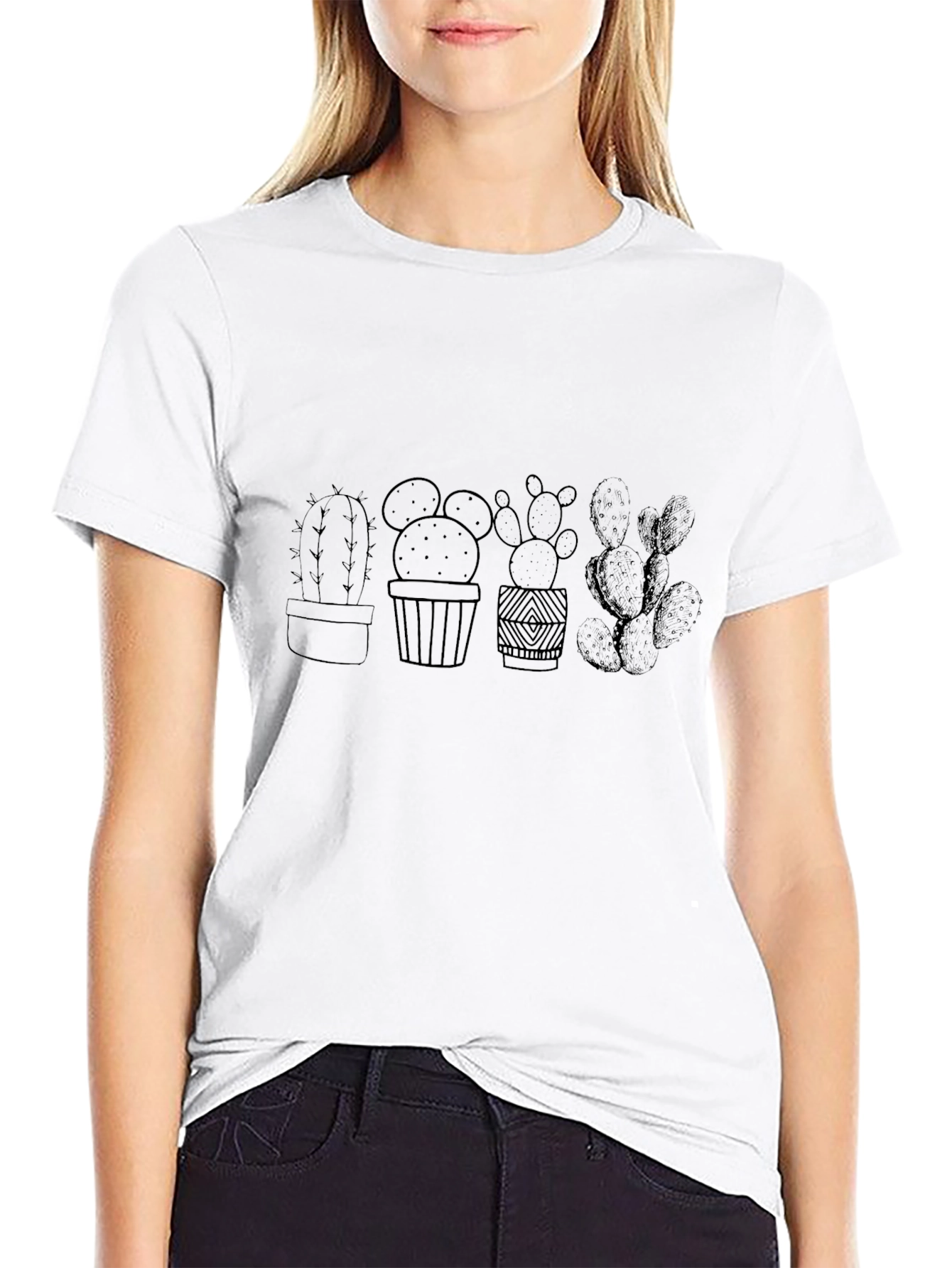 Cactus Plant Graphic Black T-Shirt
