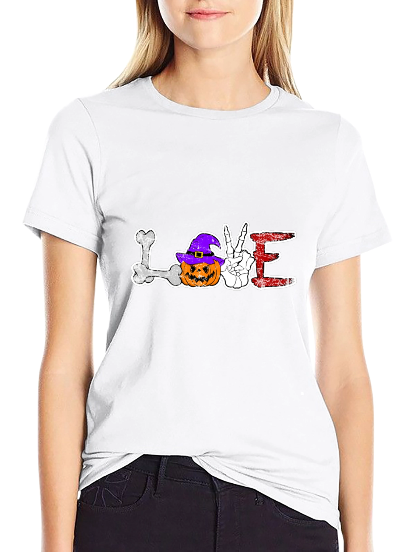 Halloween Love T-Shirt: Pumpkin Witch Hat Graphic