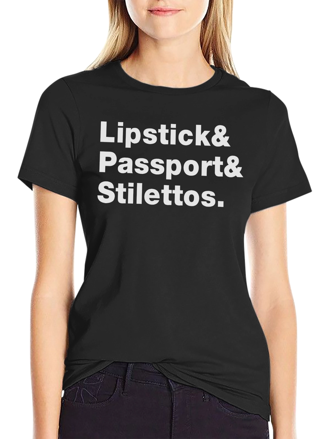 Lipstick Passport Stilettos Graphic Tee