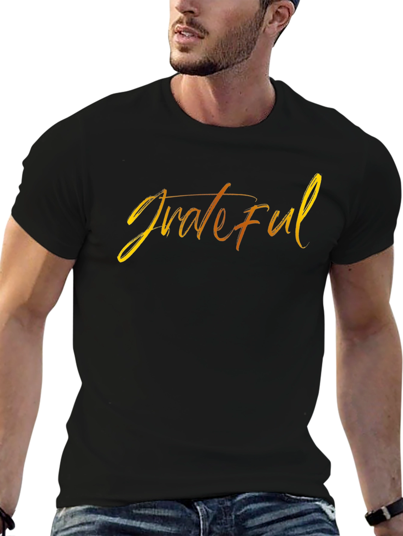 Grateful Graphic Tee - Stylish Comfort Positive Vibes