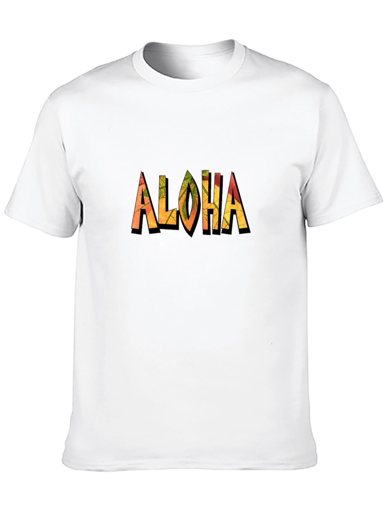 Aloha Tropical Print Black T-Shirt