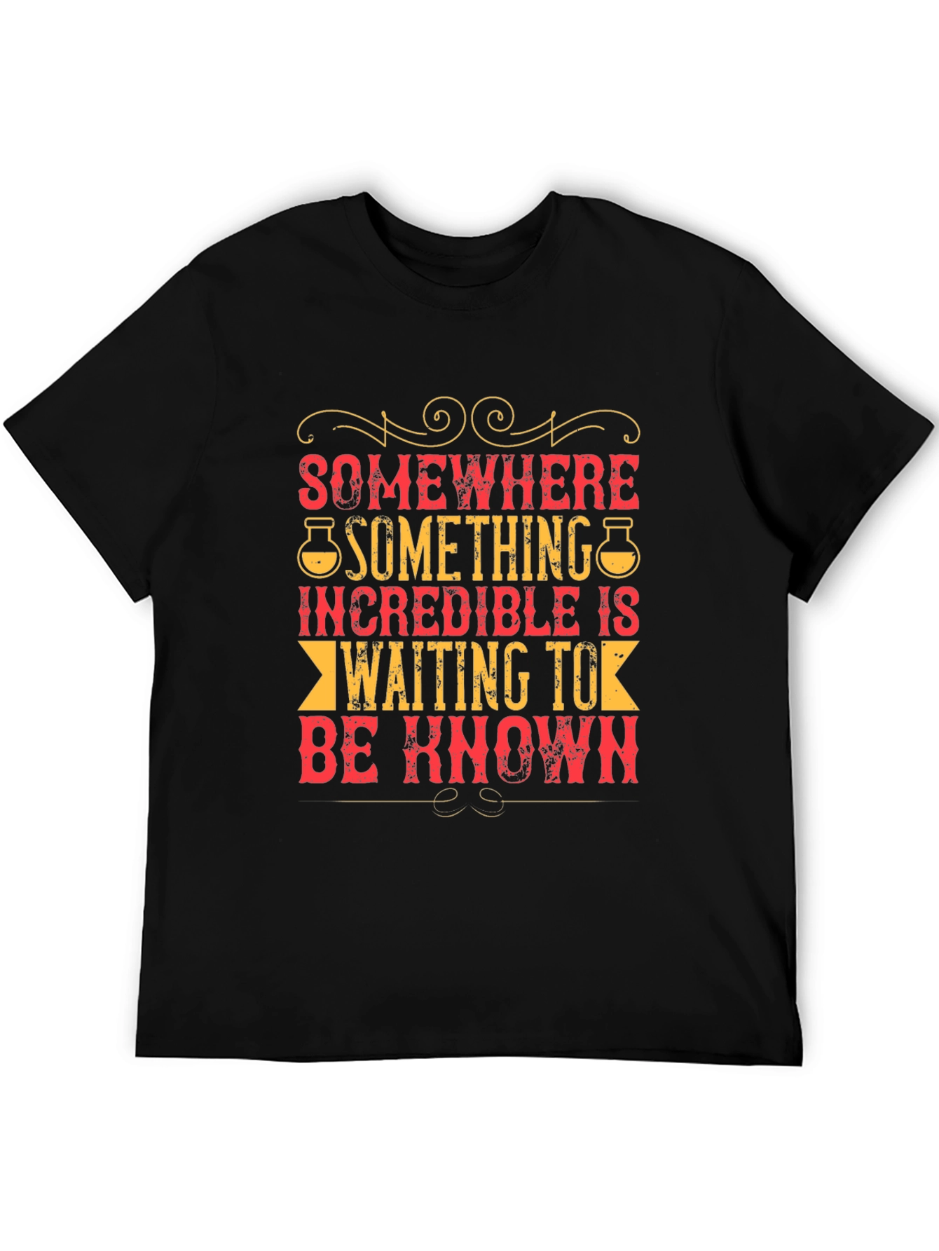 Incredible Waiting T-Shirt - Black Cotton Blend Casual Tee