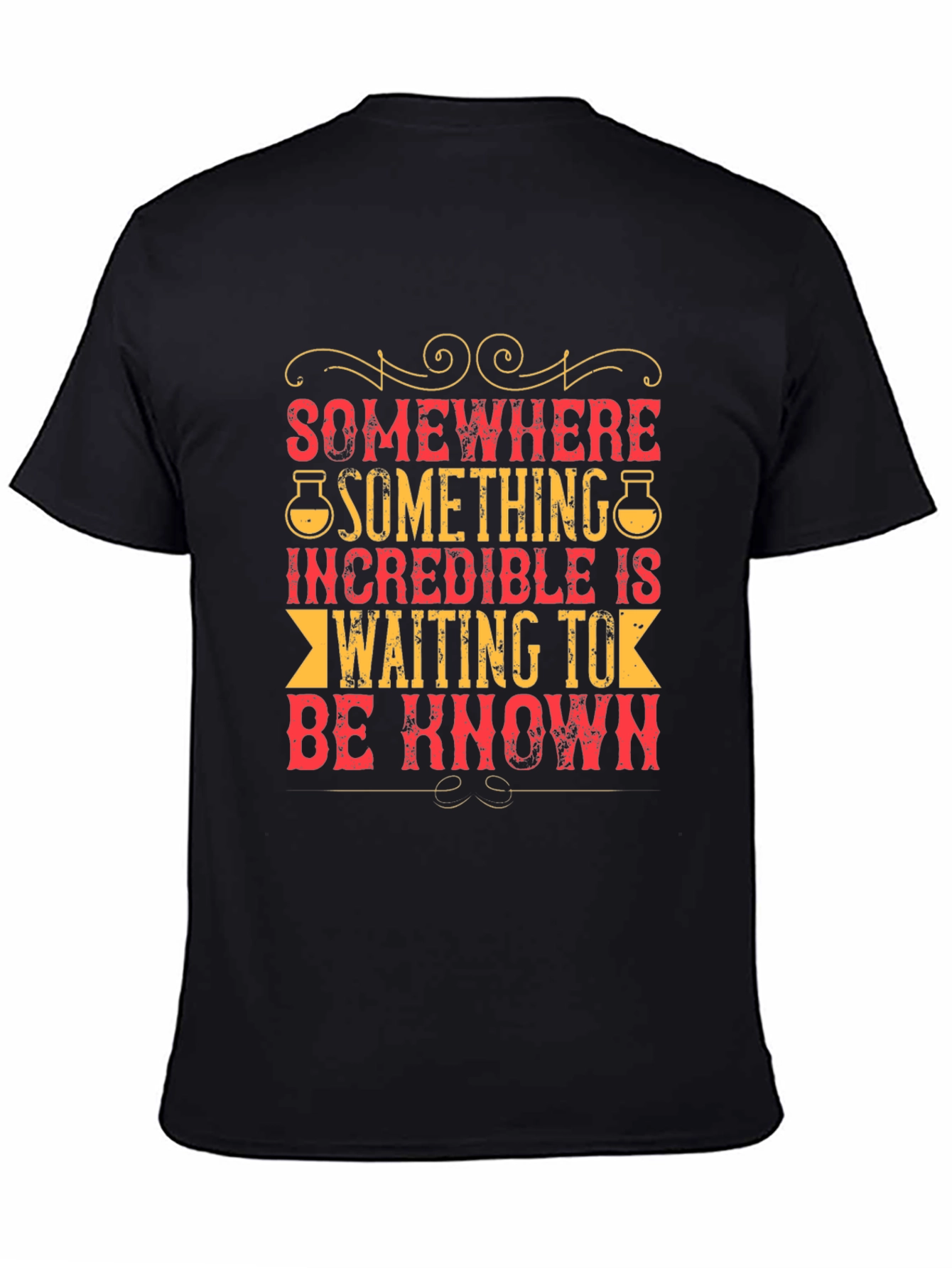 Incredible Waiting T-Shirt - Black Cotton Blend Casual Tee