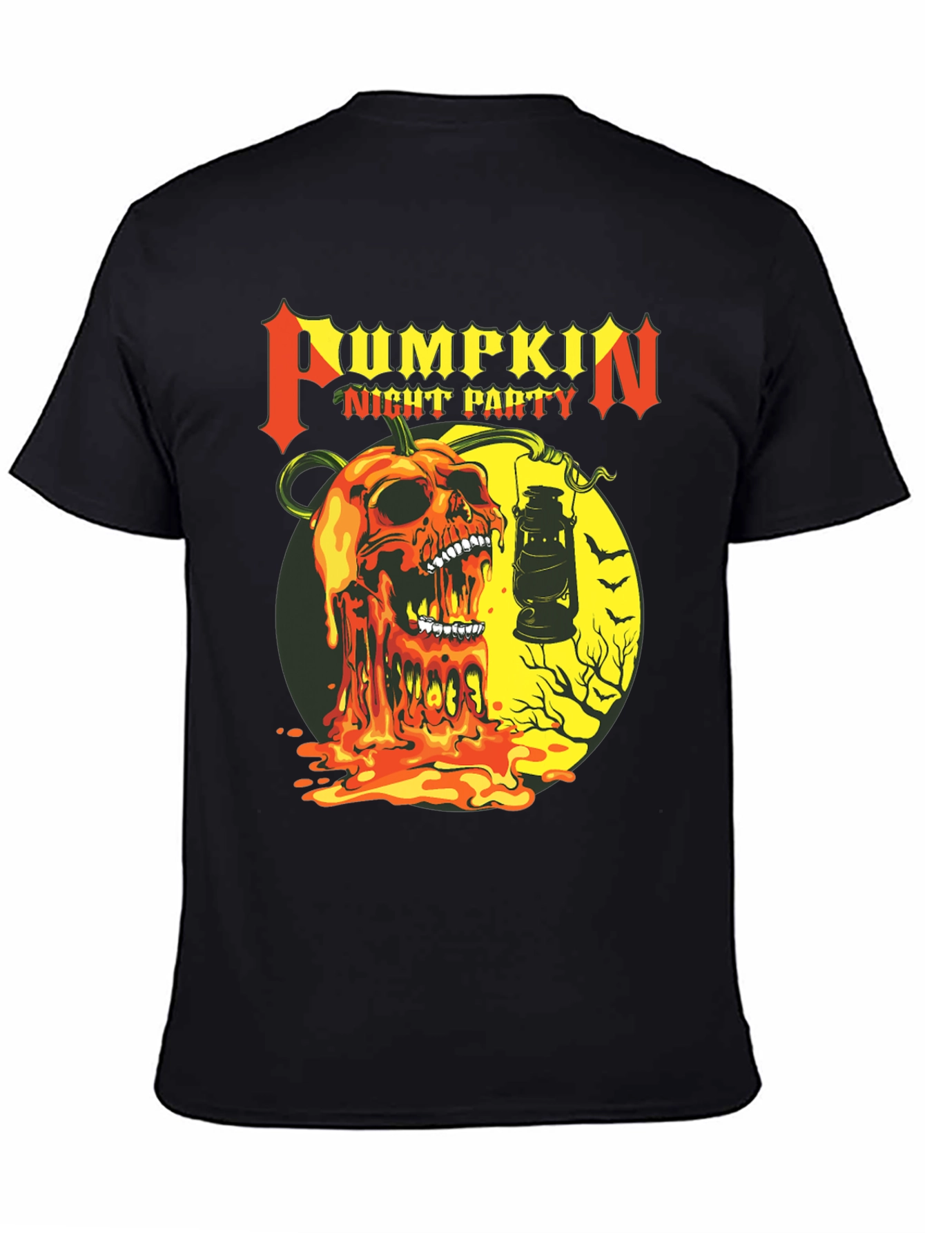 Pumpkin Night Party Black Graphic Tee