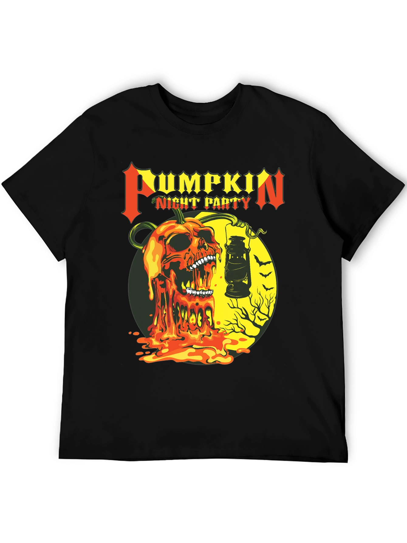 Pumpkin Night Party Black Graphic Tee