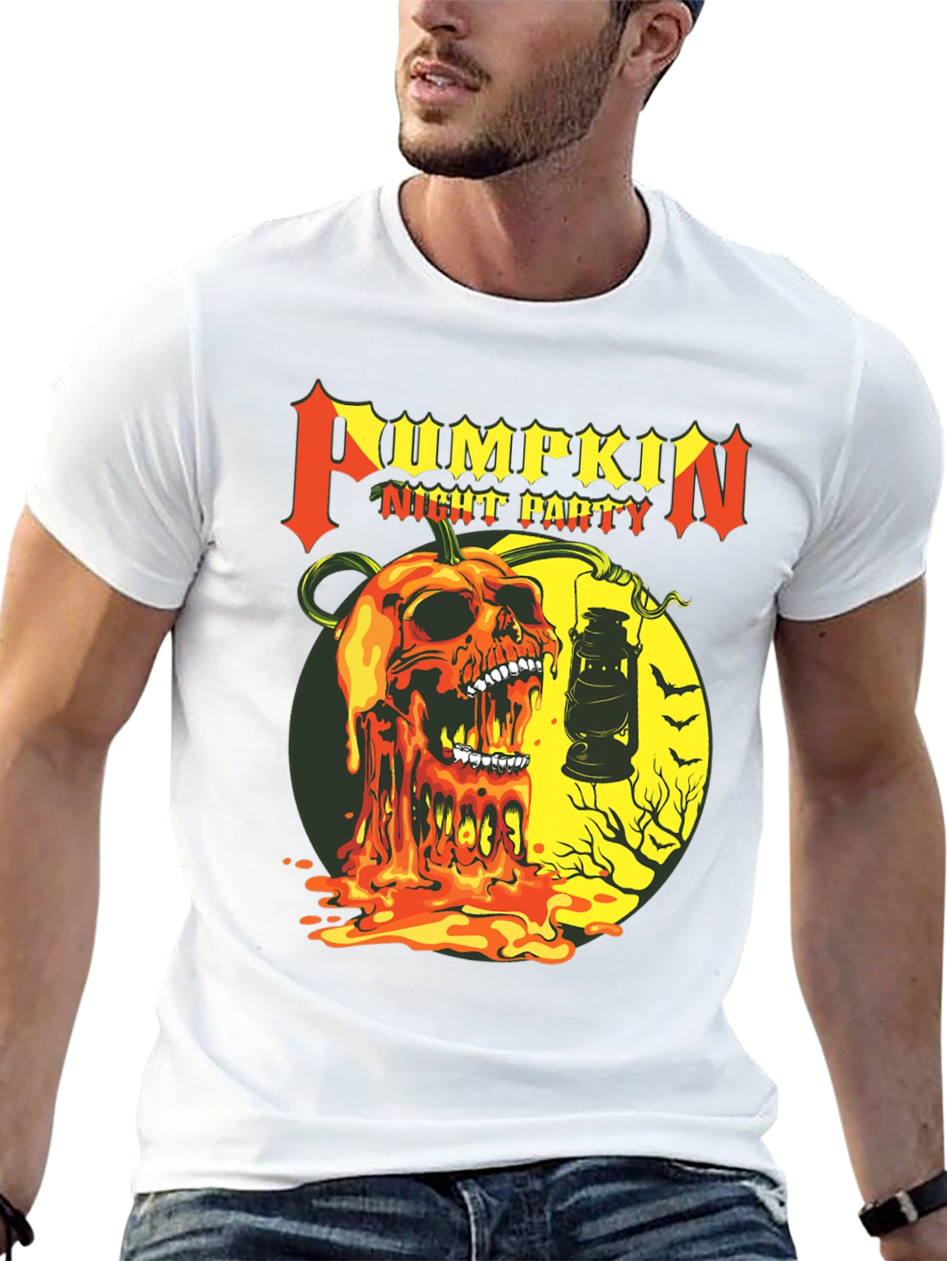 Pumpkin Night Party Black Graphic Tee
