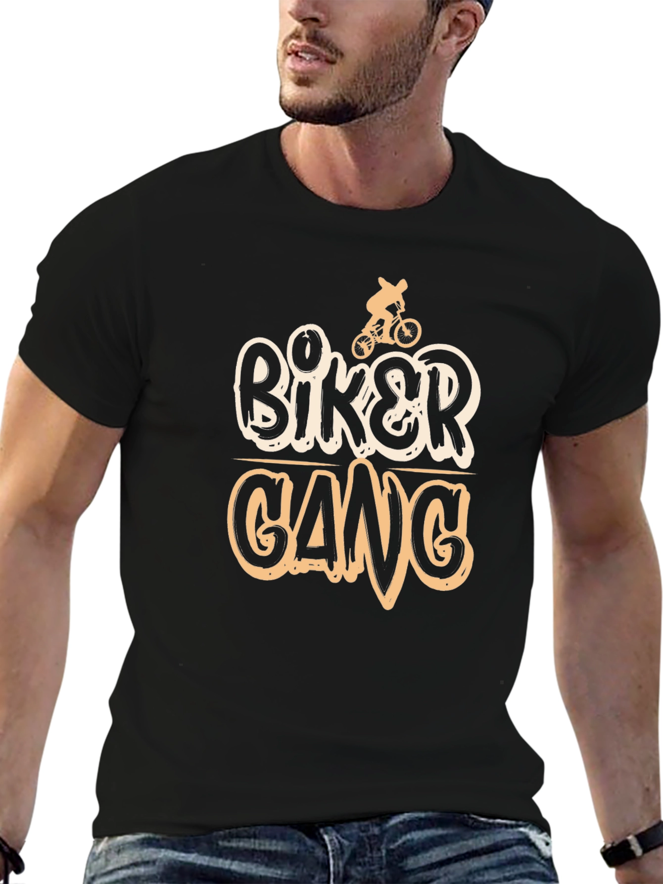 Biker Gang Graphic Print Mens T-Shirt