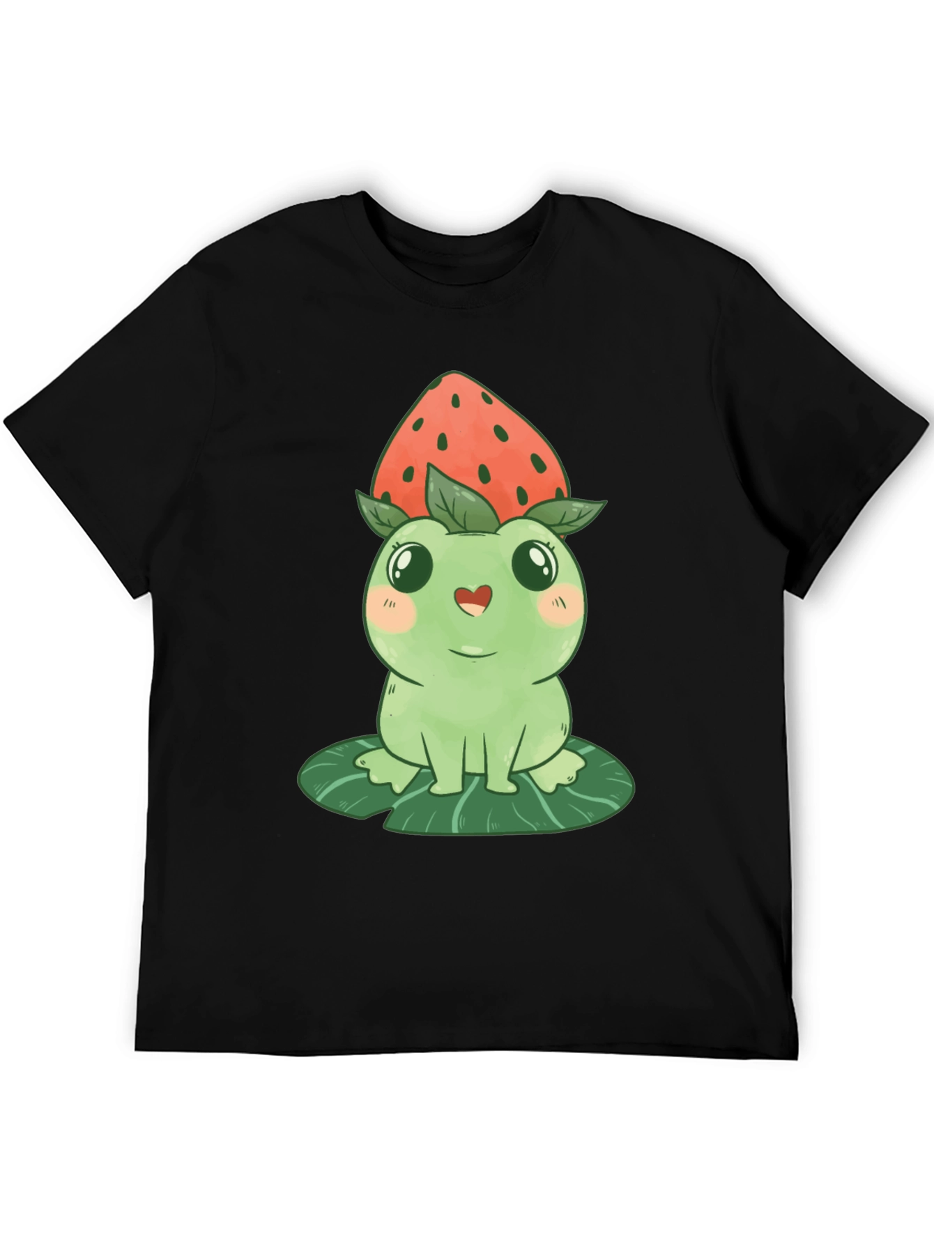 Cute Kawaii Frog Strawberry Hat T-Shirt