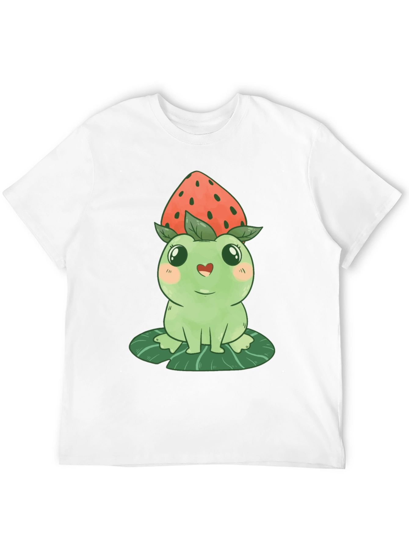Cute Kawaii Frog Strawberry Hat T-Shirt
