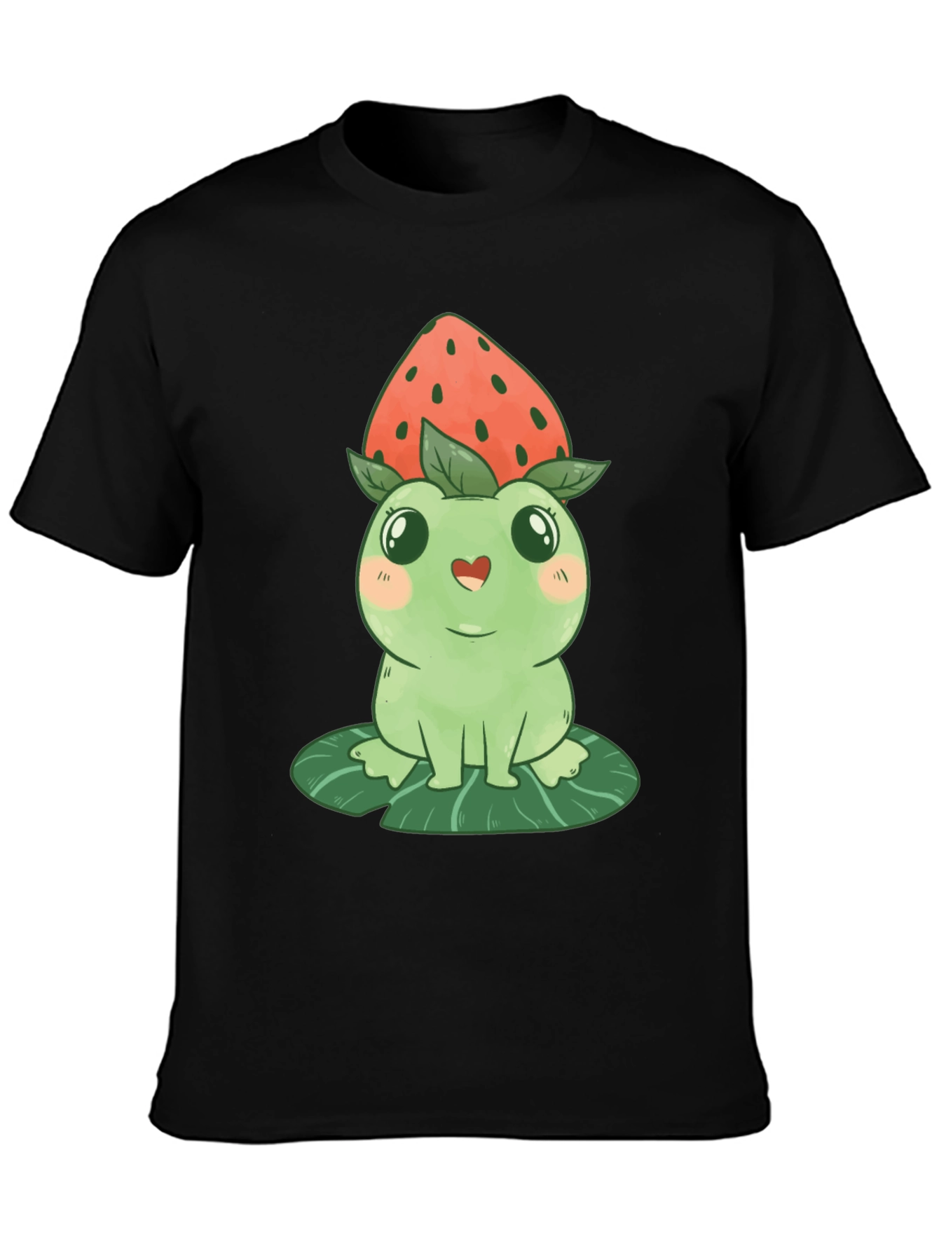 Cute Kawaii Frog Strawberry Hat T-Shirt
