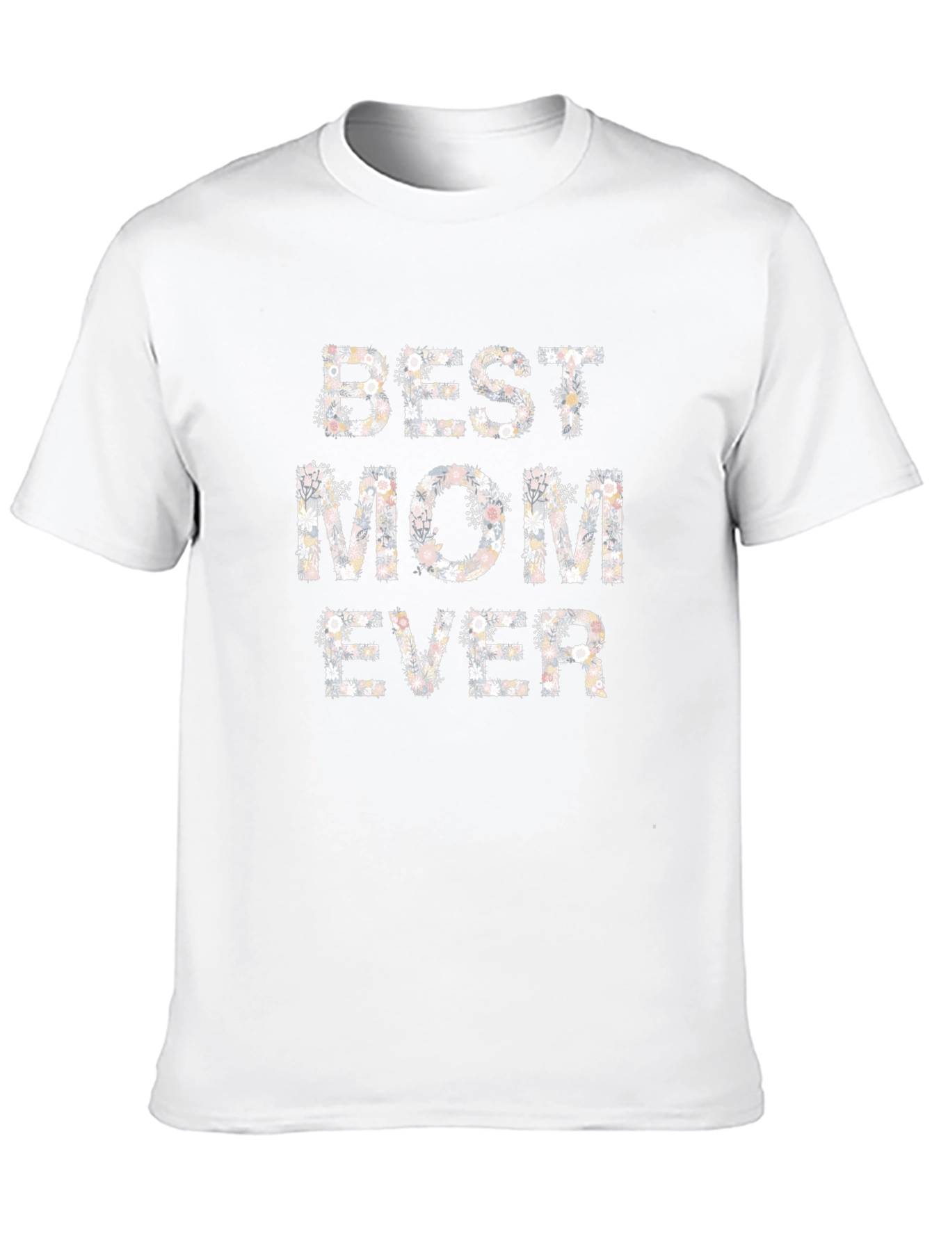 Best Mom Ever Floral Print Black T-Shirt