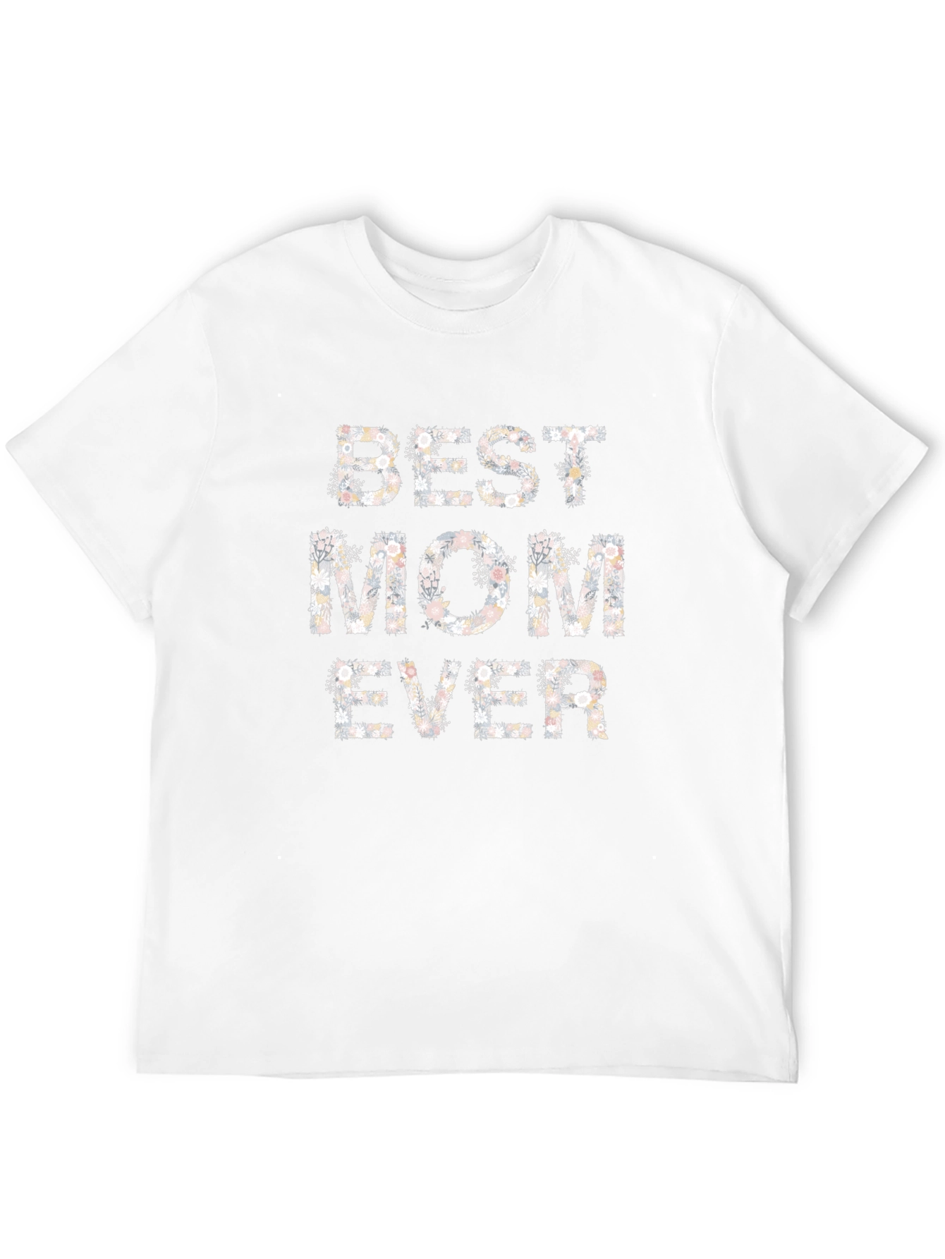 Best Mom Ever Floral Print Black T-Shirt