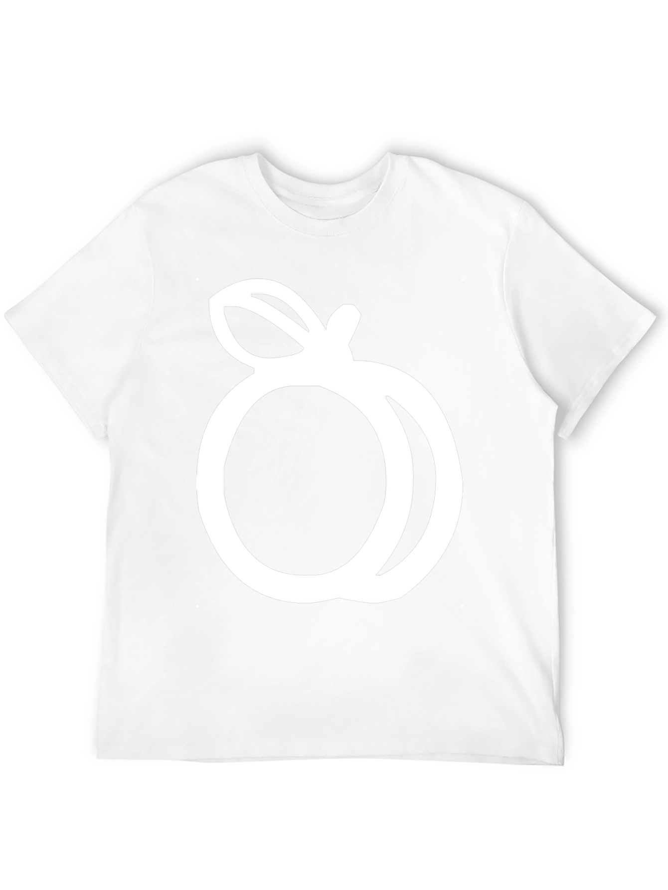 Black T-Shirt with White Peach Graphic