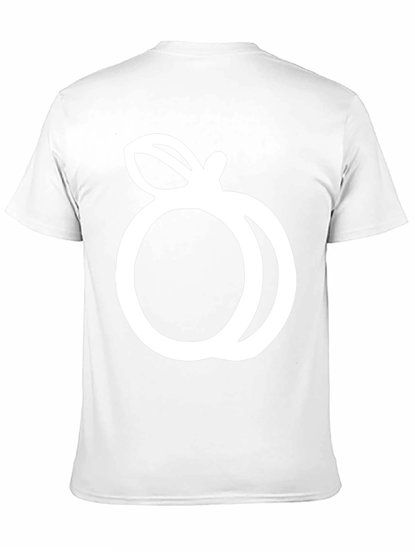 Black T-Shirt with White Peach Graphic