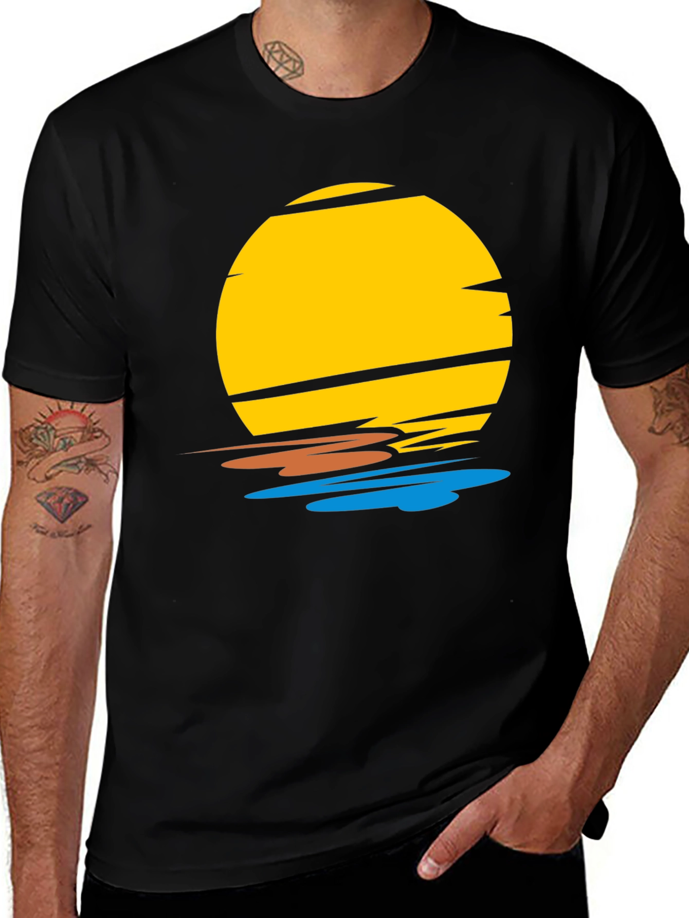 Sunset Graphic Black T-Shirt