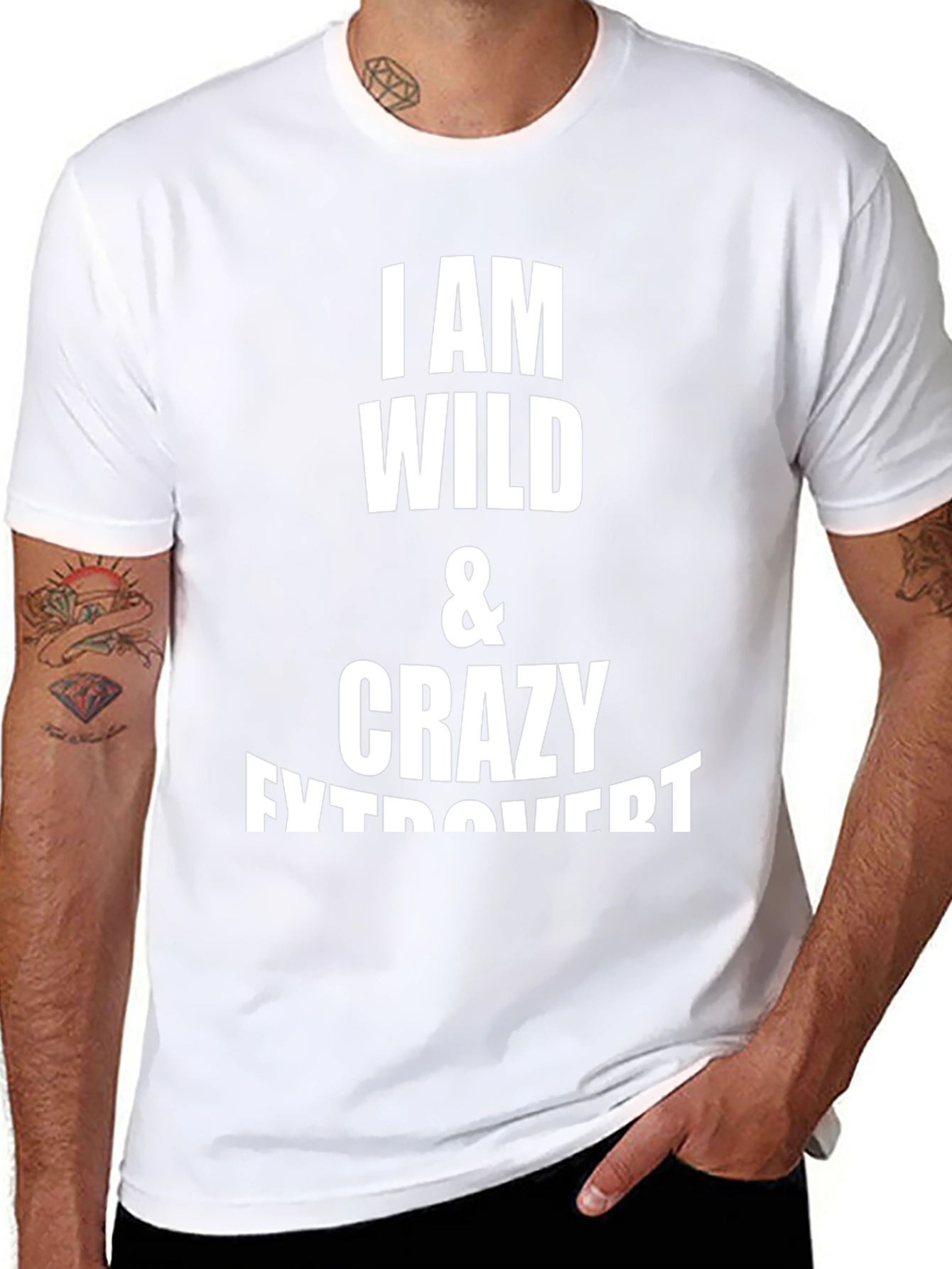 Wild & Crazy Extrovert Black Graphic Tee