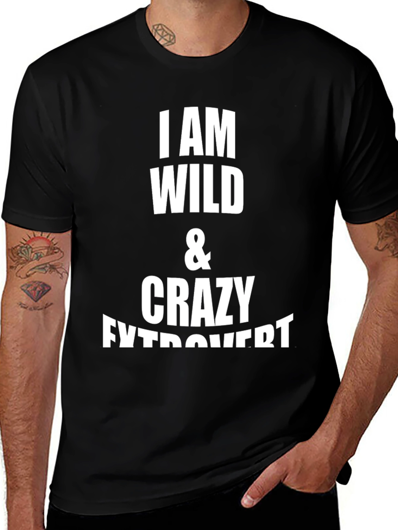 Wild & Crazy Extrovert Black Graphic Tee