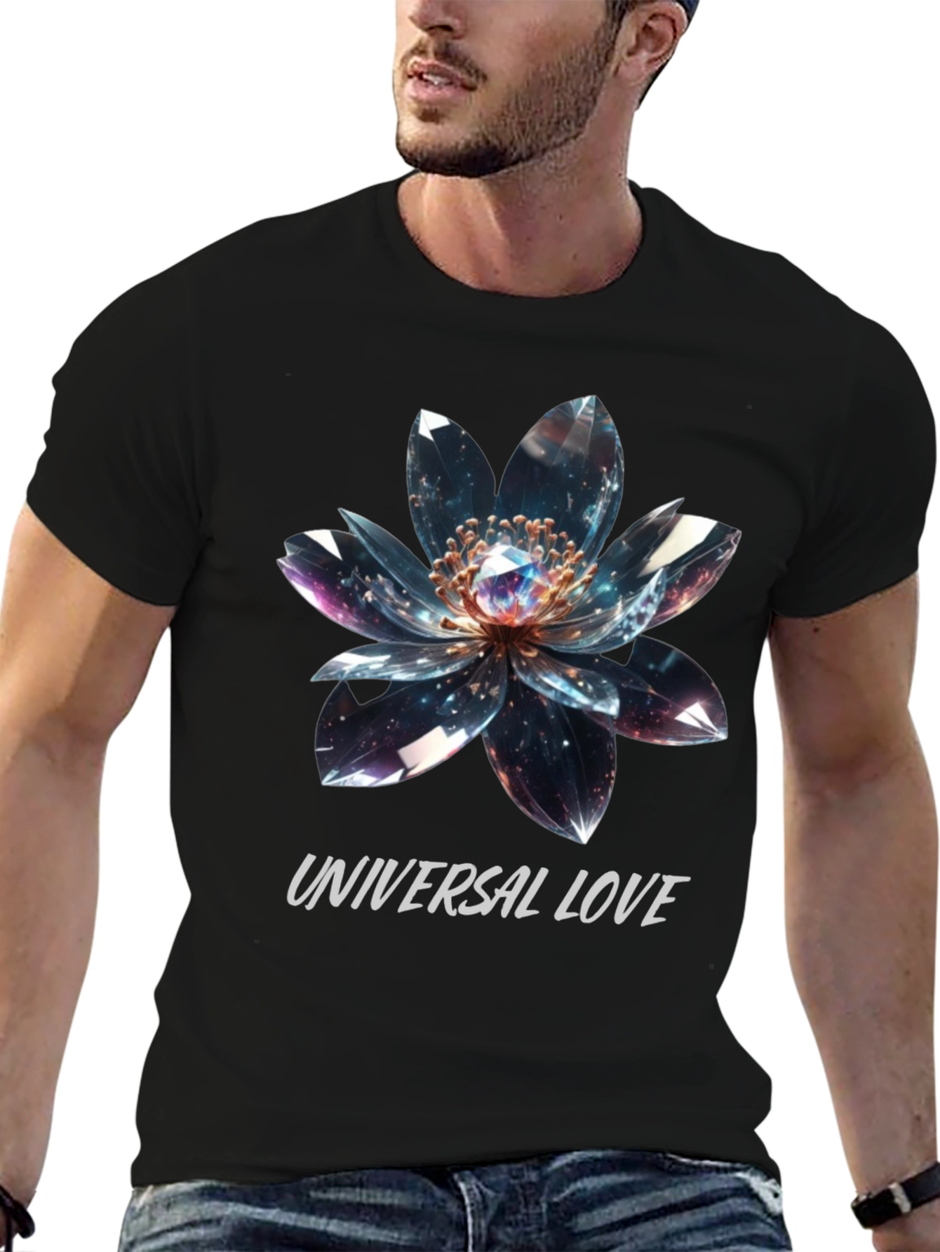 Universal Love Flower Graphic T-Shirt