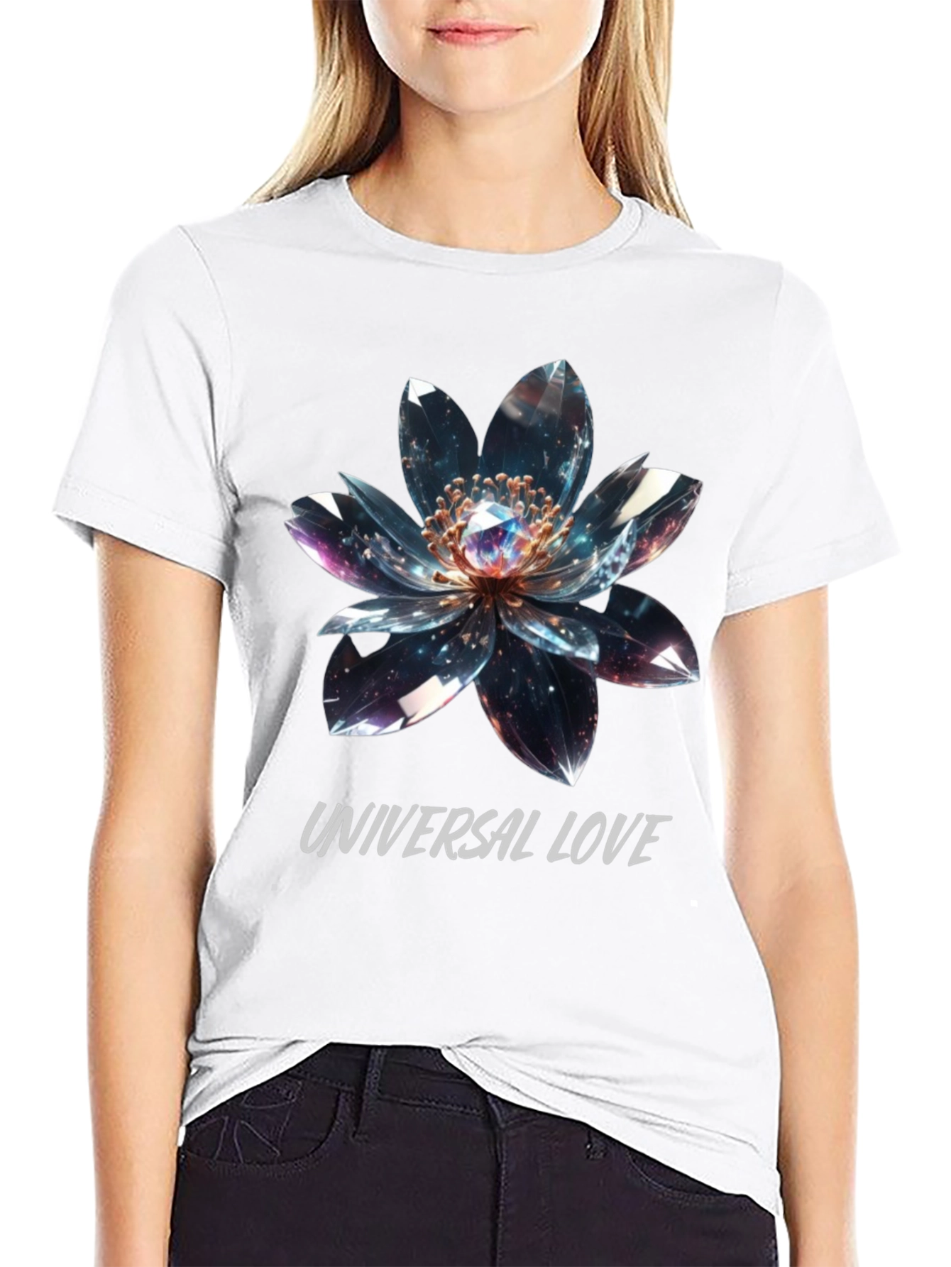 Universal Love Flower Graphic T-Shirt
