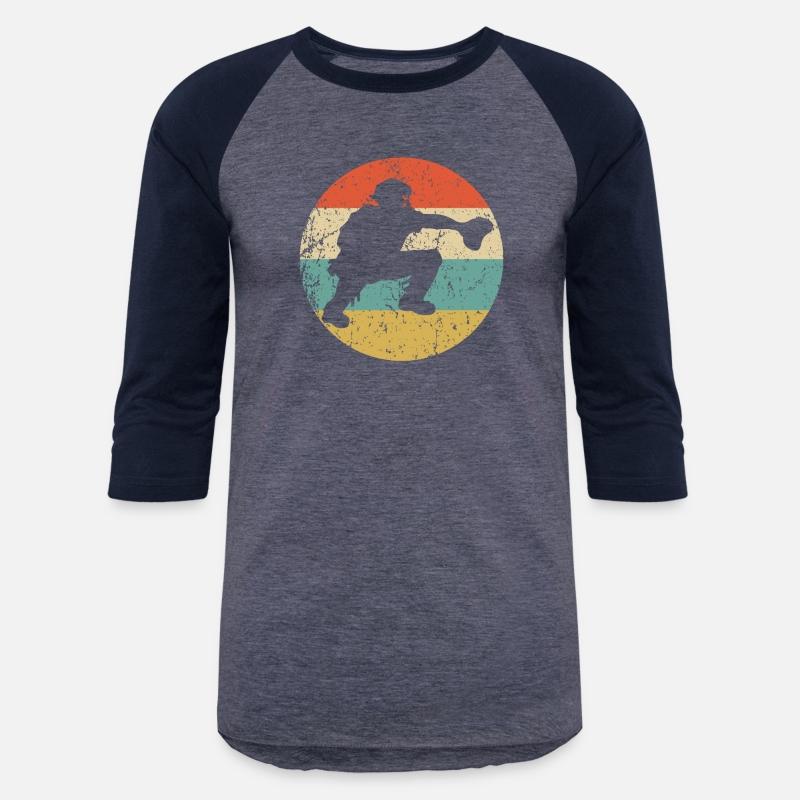 Baseball Catcher Silhouette Retro Baseball