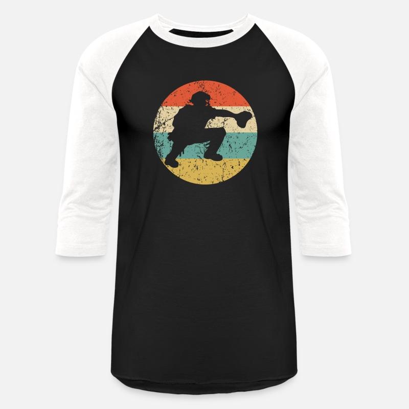 Baseball Catcher Silhouette Retro Baseball