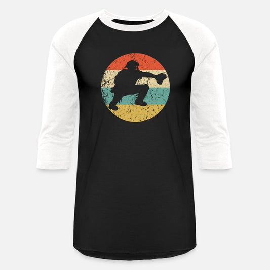Baseball Catcher Silhouette Retro Baseball