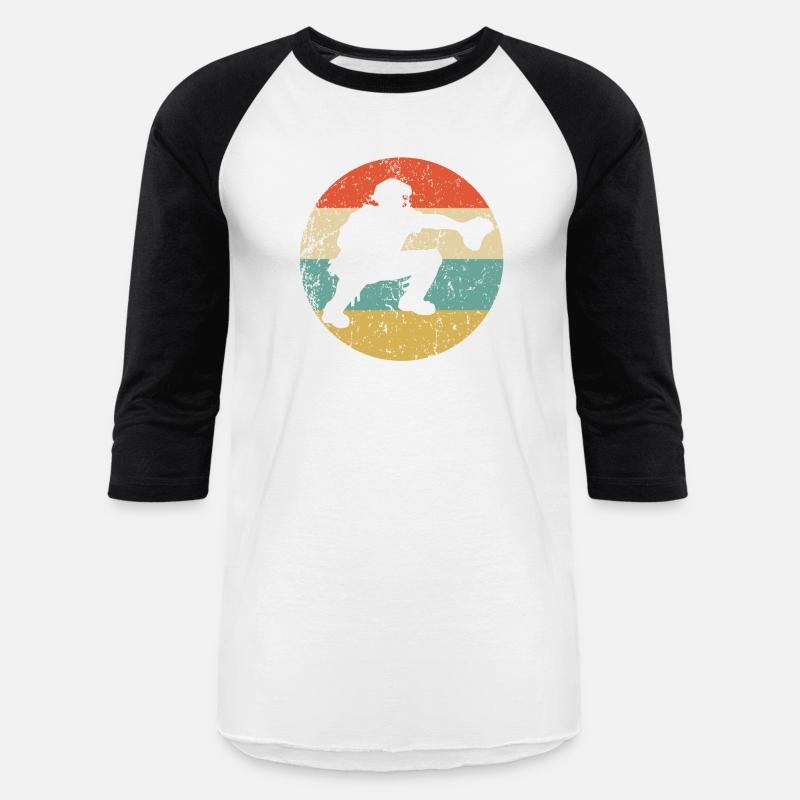 Baseball Catcher Silhouette Retro Baseball