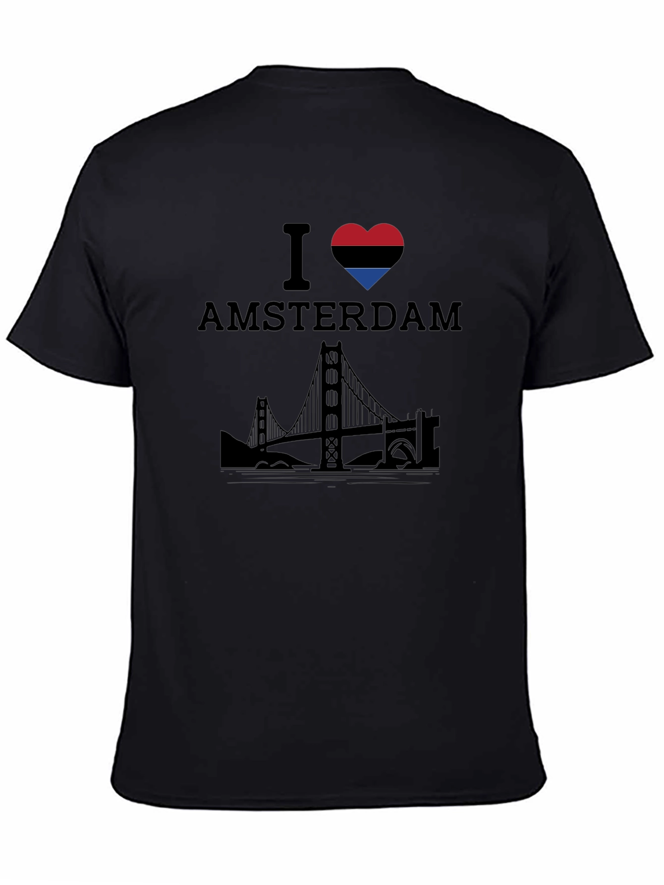 I Heart Amsterdam Graphic Tee - Black