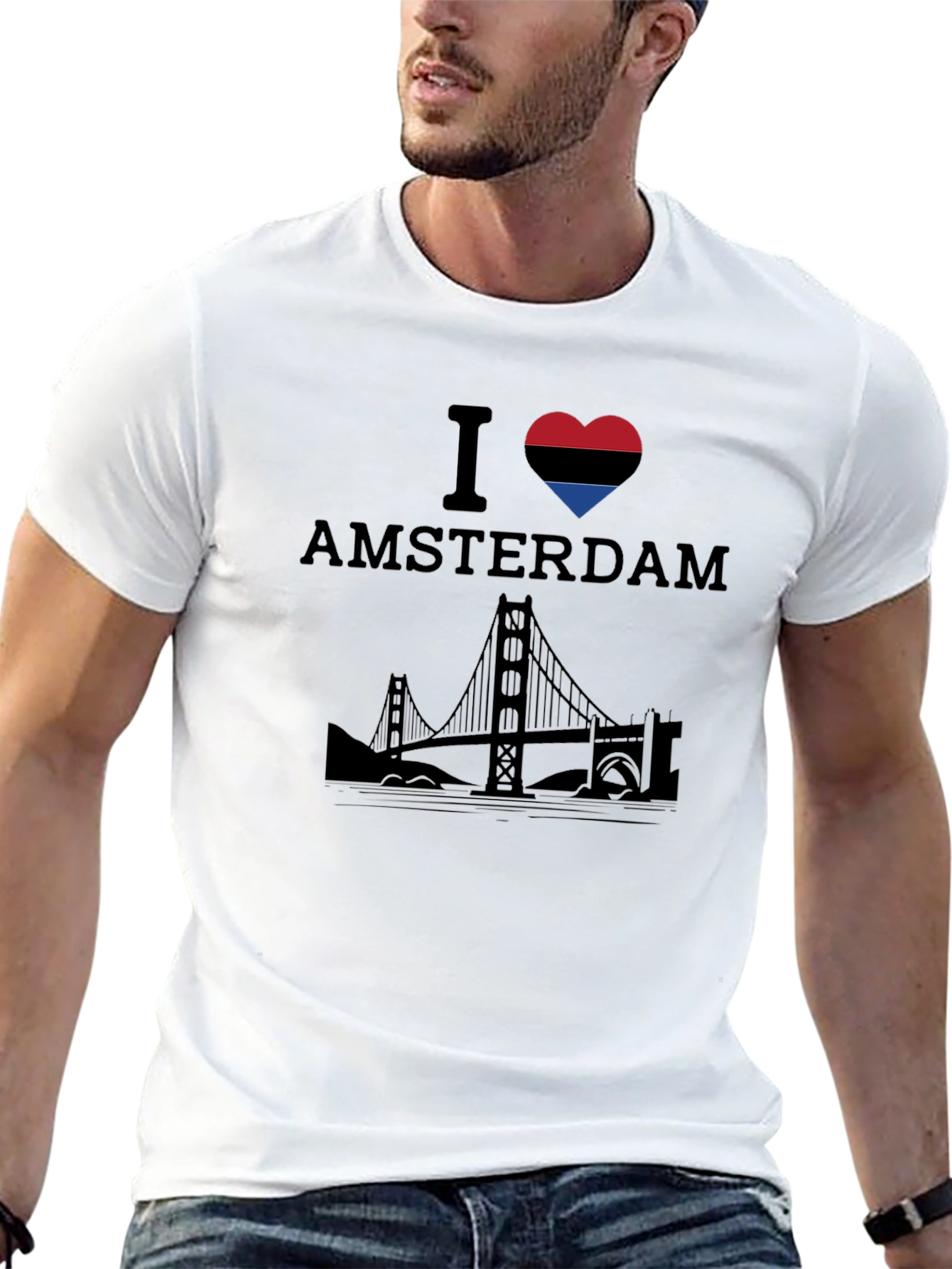 I Heart Amsterdam Graphic Tee - Black