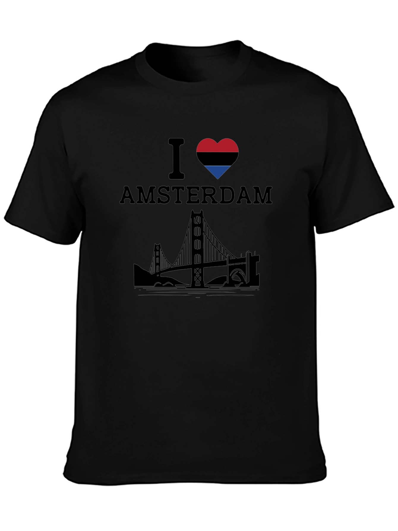 I Heart Amsterdam Graphic Tee - Black