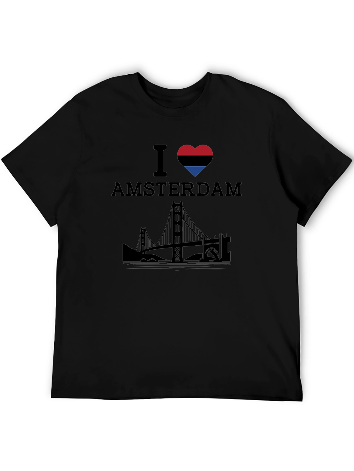 I Heart Amsterdam Graphic Tee - Black