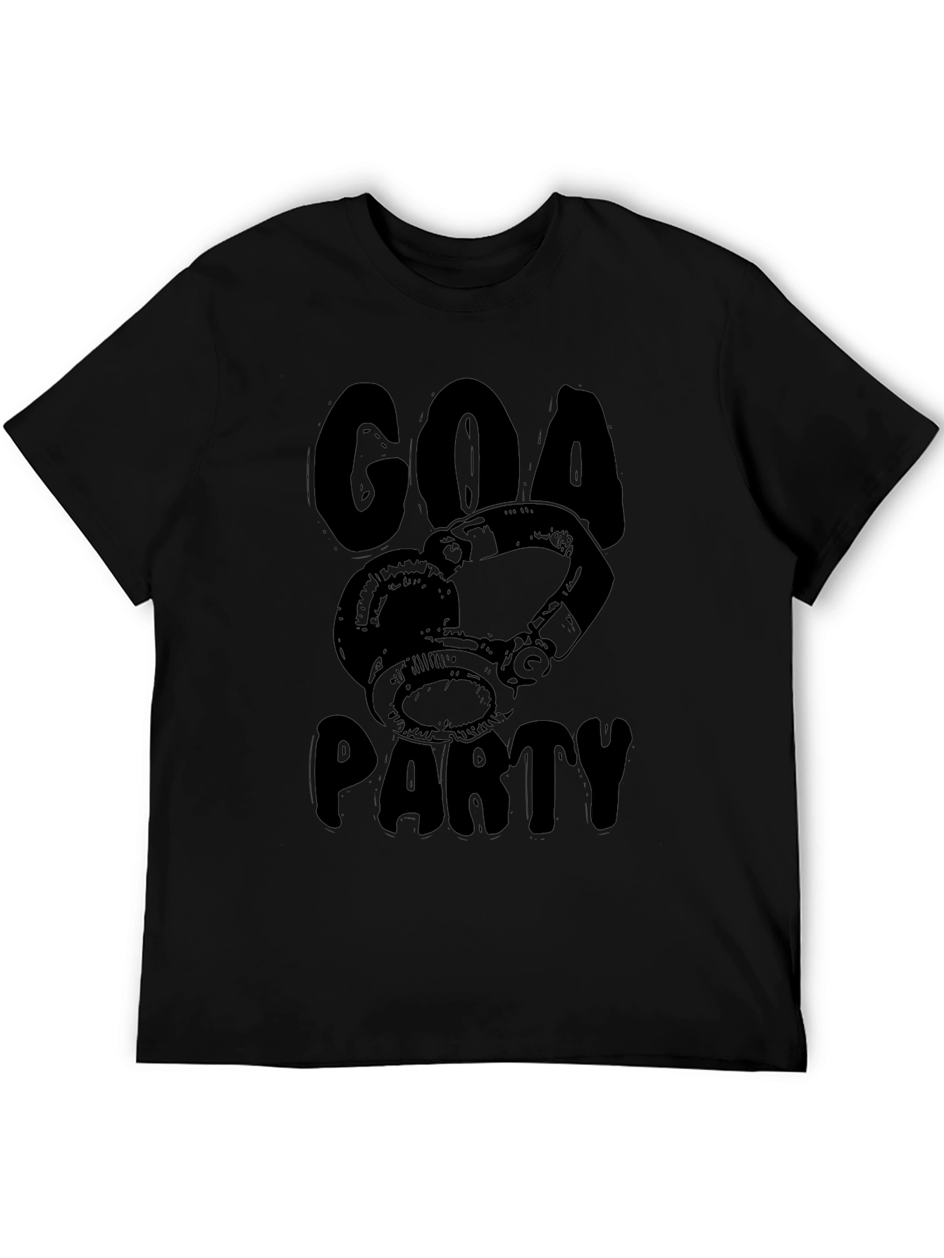 Goa Party Black Graphic T-Shirt - Headphones Design