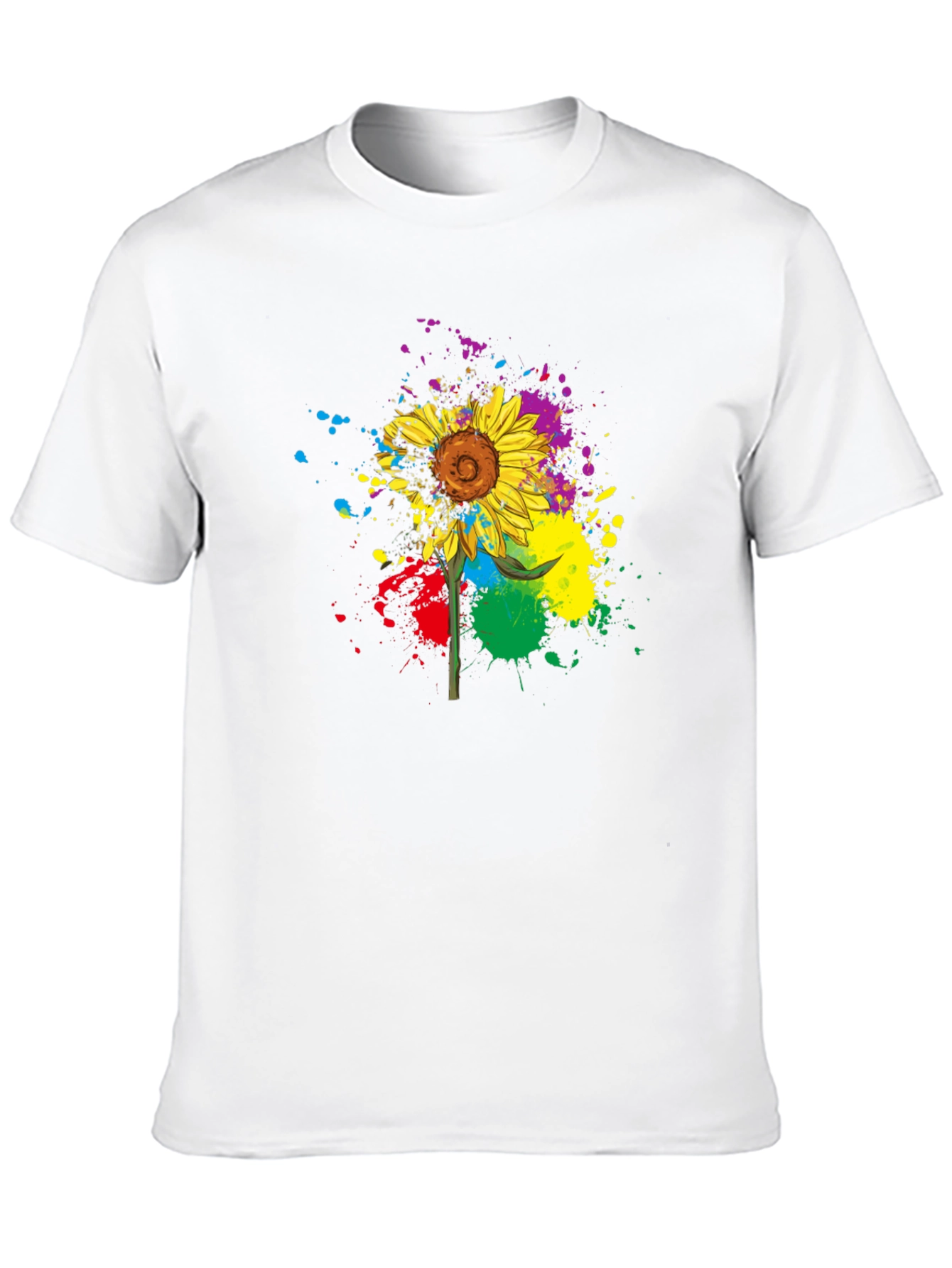 Colorful Sunflower Splatter T-Shirt