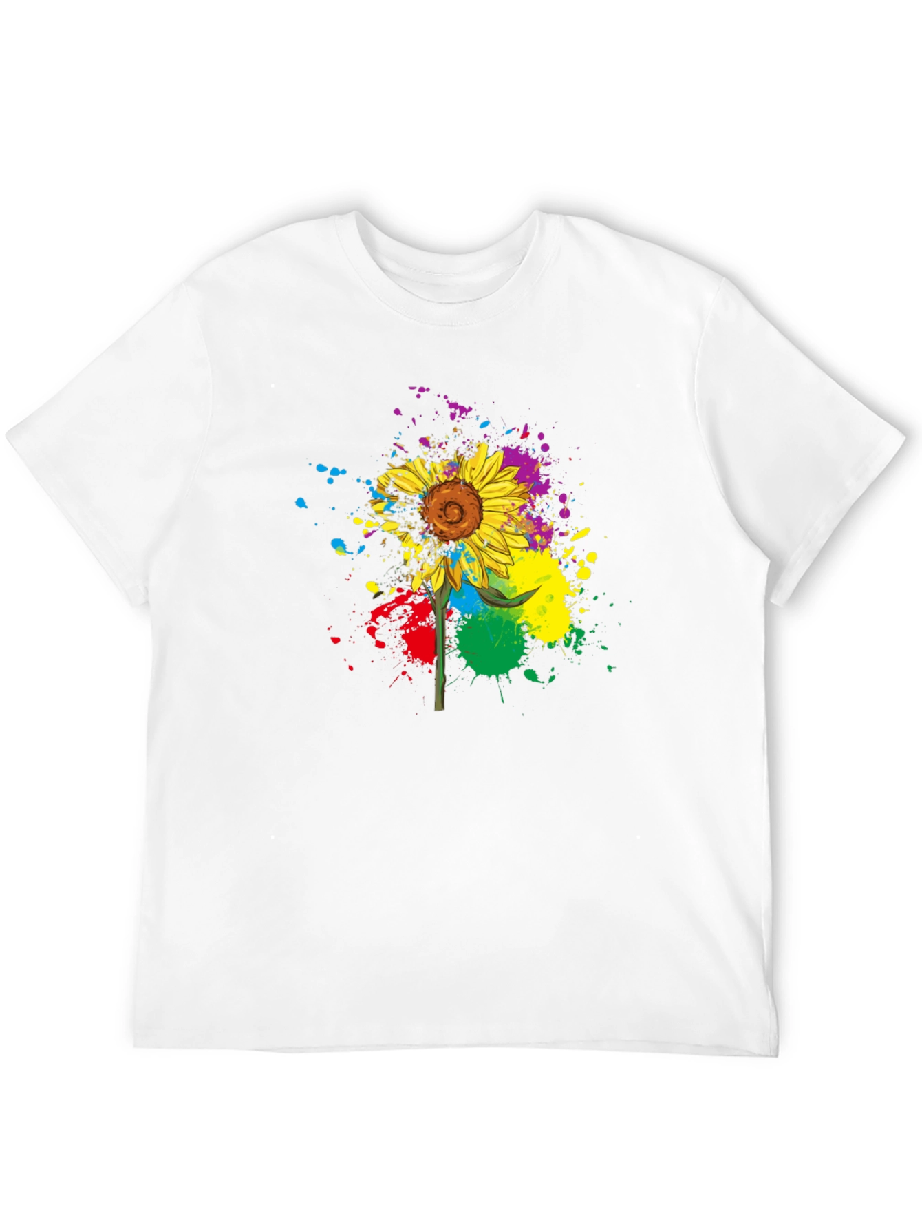 Colorful Sunflower Splatter T-Shirt