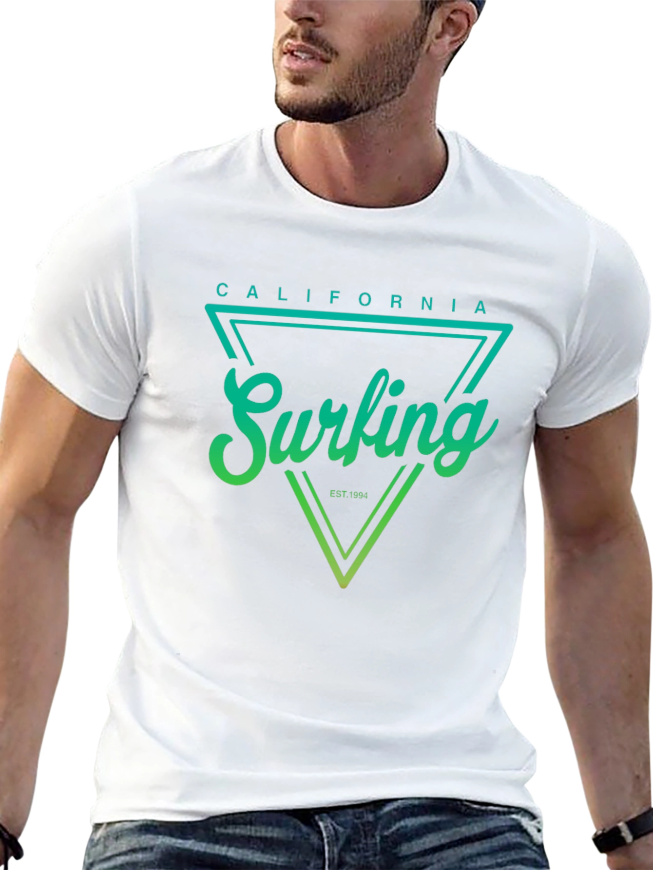 California Surfing T-Shirt - Retro Triangle Design
