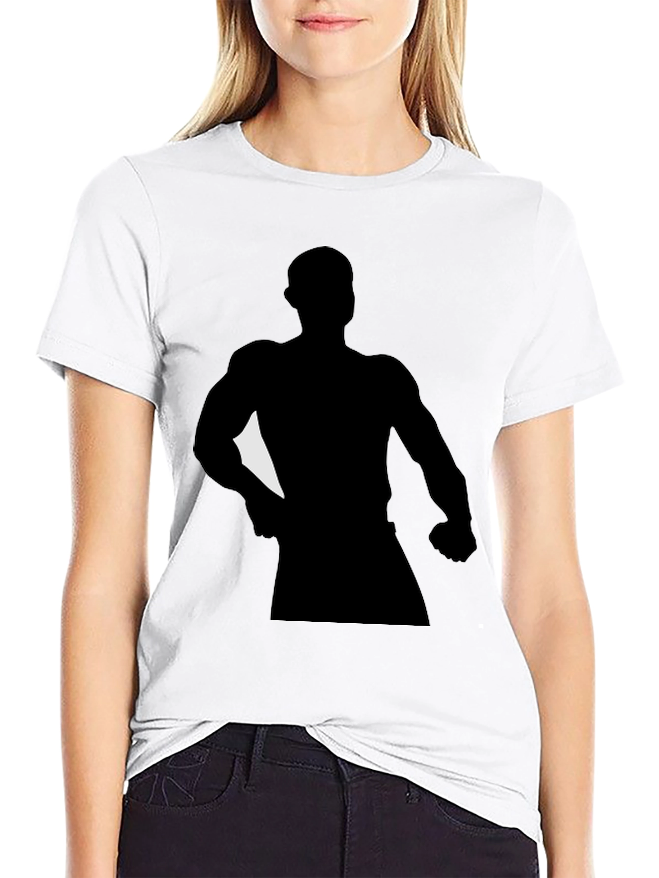 Silhouette Graphic T-Shirt Black Cotton Tee