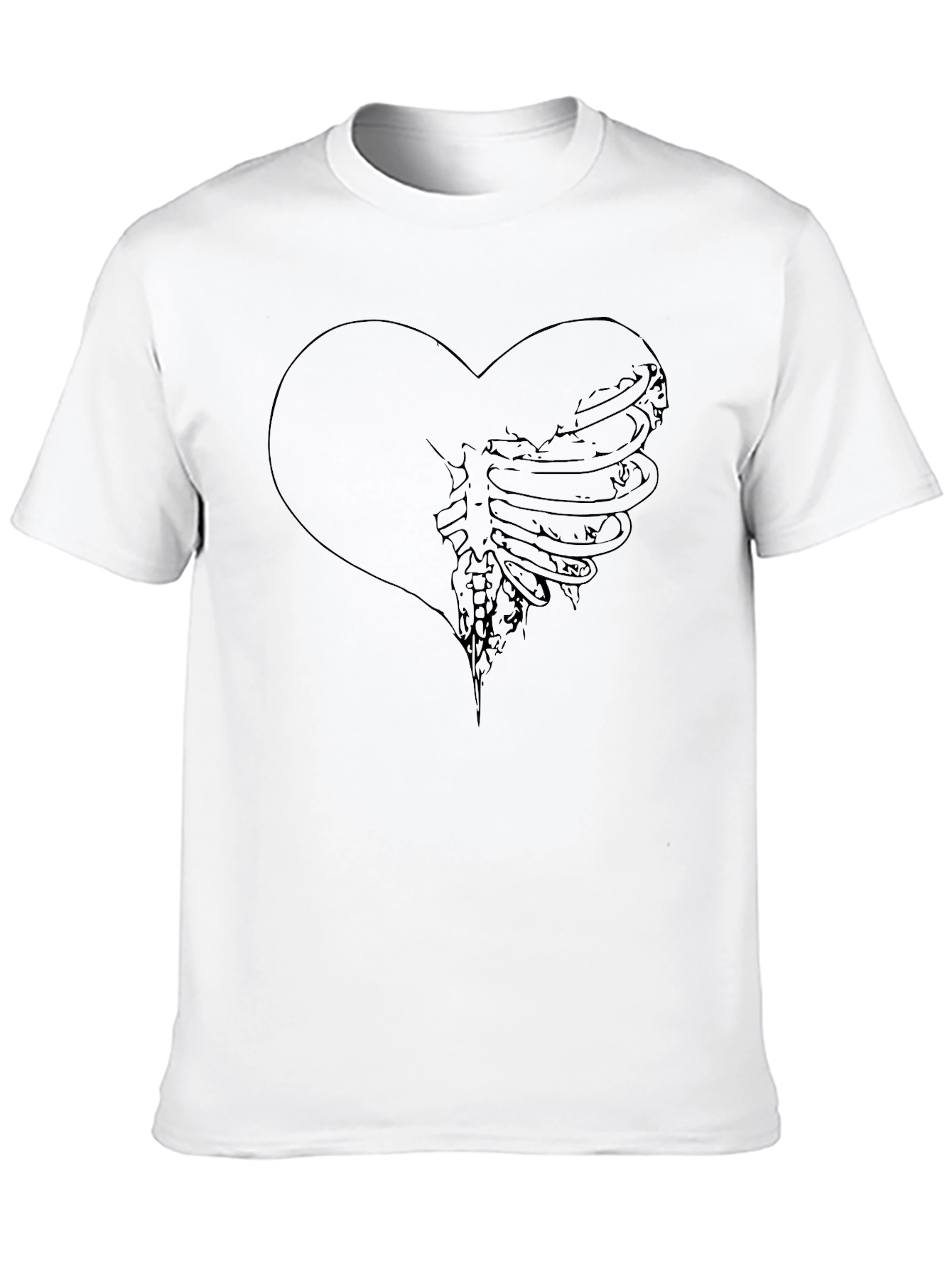 Heart Ribcage Graphic Tee - Black