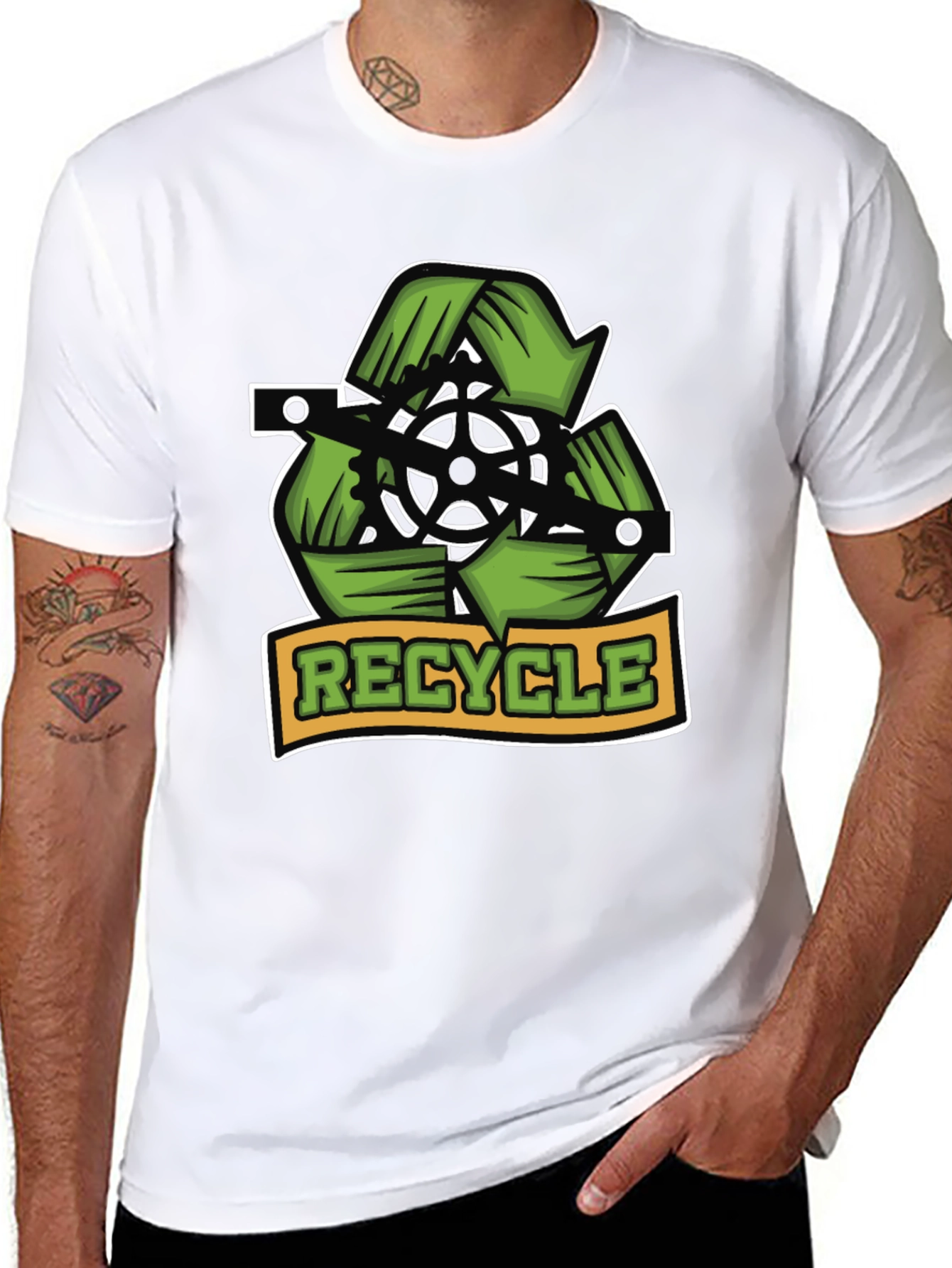 Recycle Bicycle T-Shirt - Eco Friendly Design