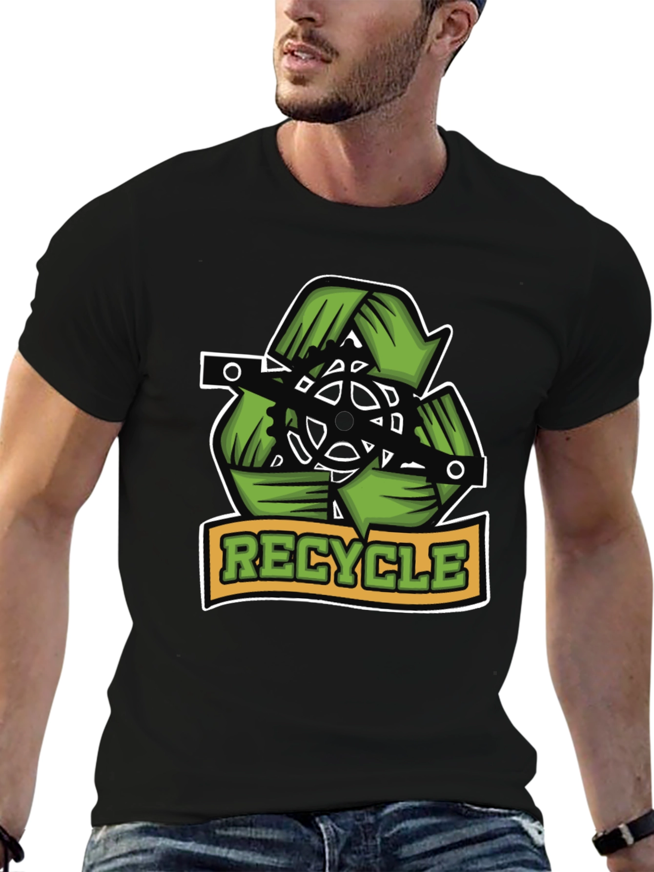 Recycle Bicycle T-Shirt - Eco Friendly Design