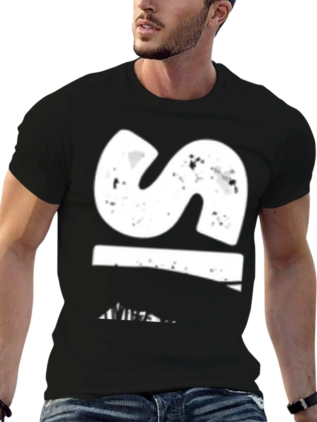 Modern S Graphic Black Tee