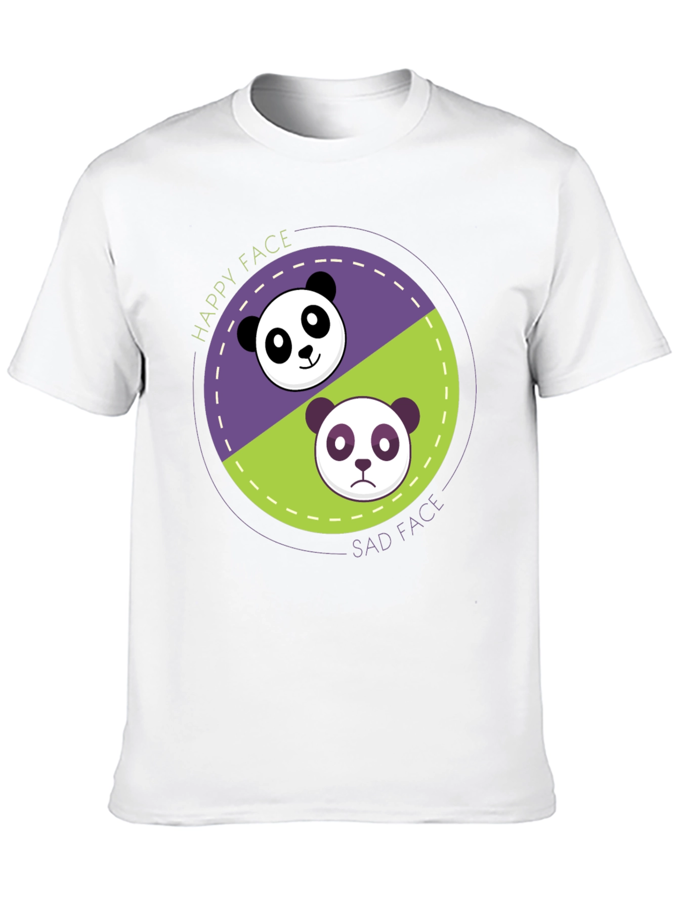 Happy Sad Panda Graphic T-Shirt