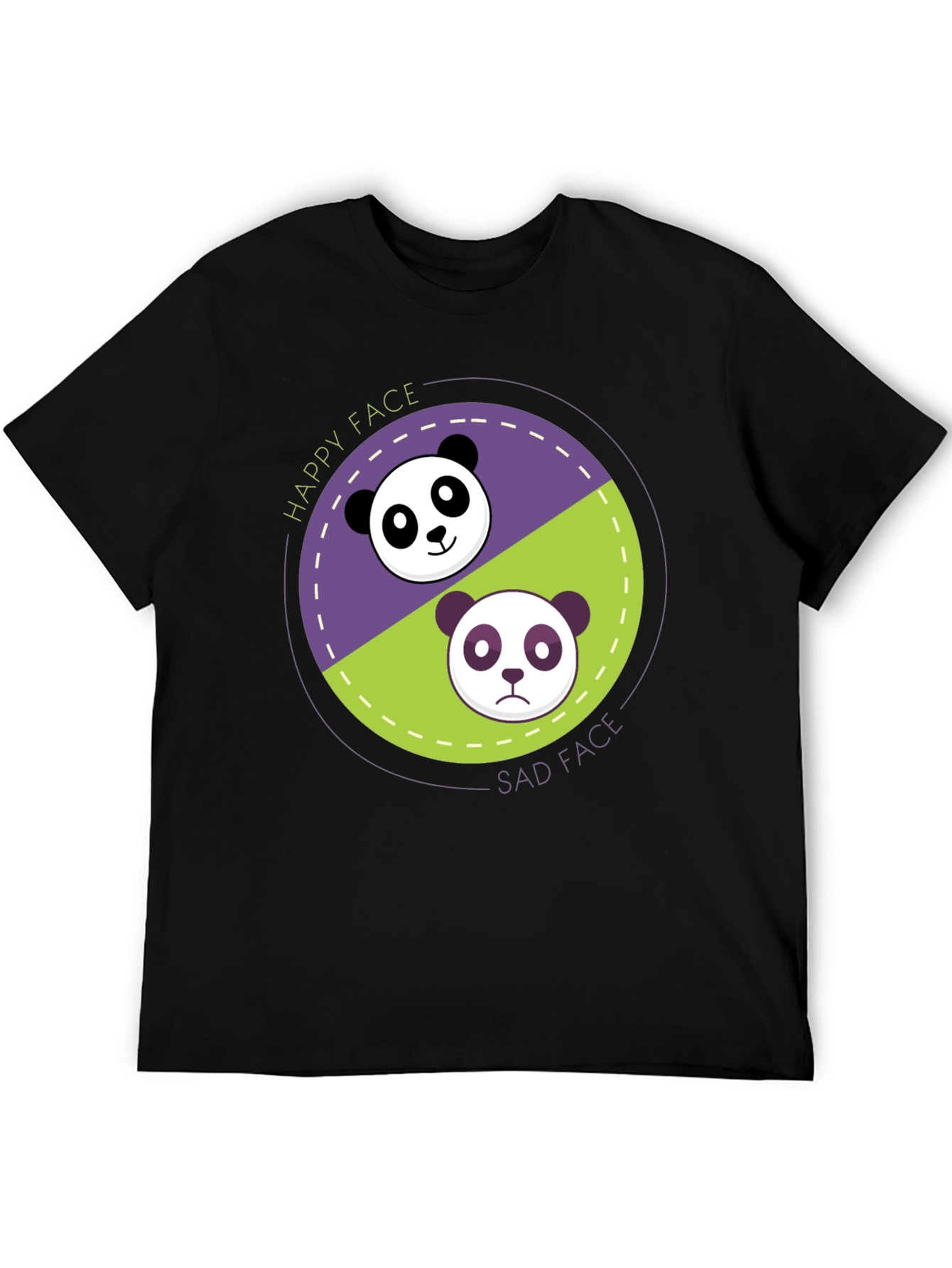Happy Sad Panda Graphic T-Shirt